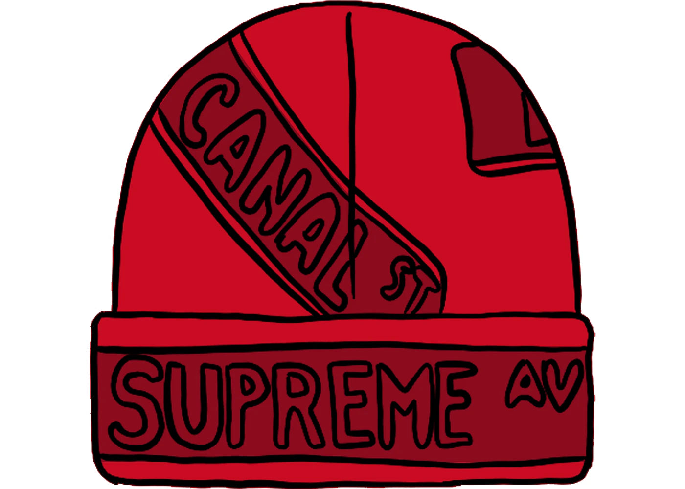 Supreme Street Signs Beanie Red