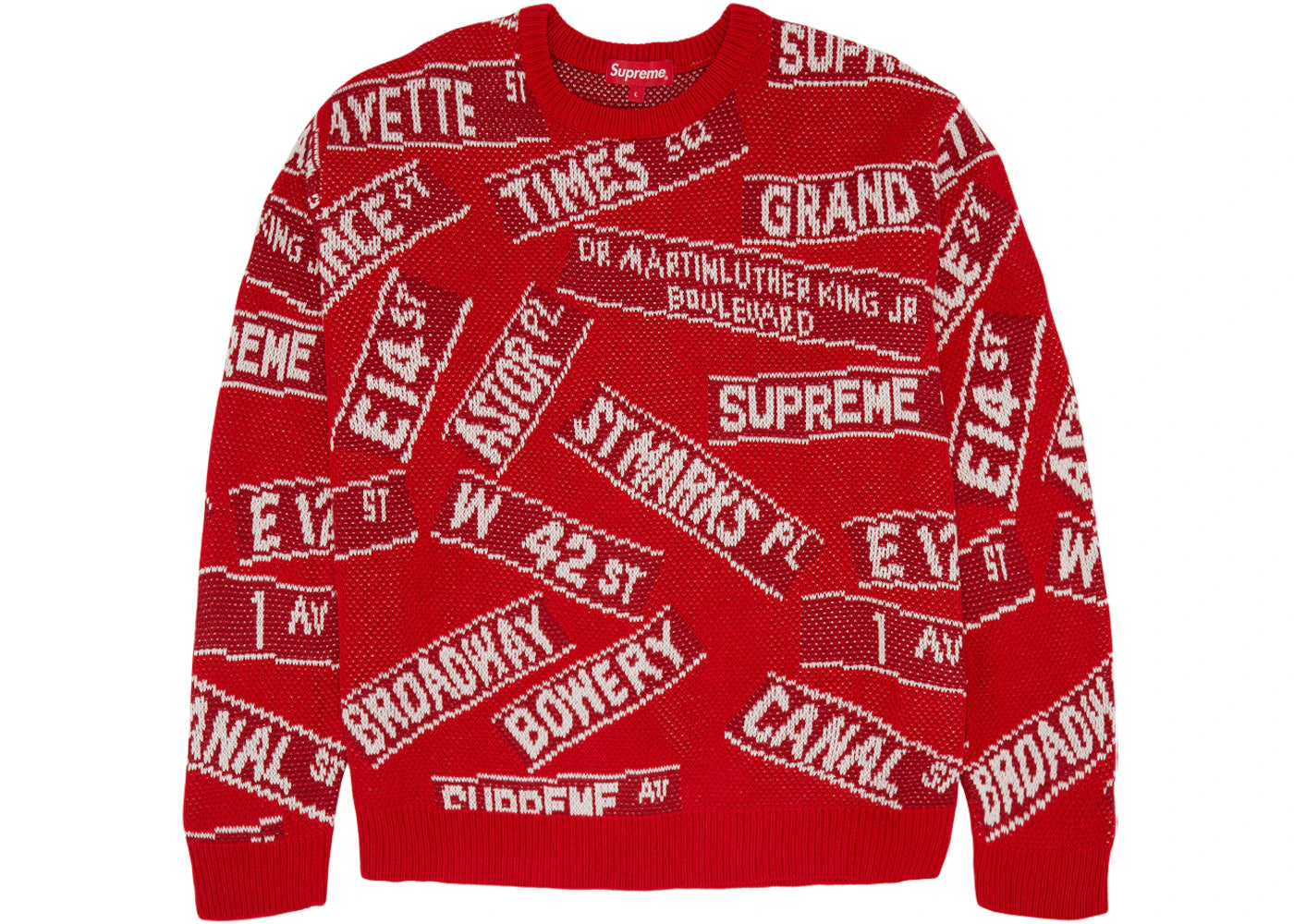 Supreme Street Signs Sweater Red