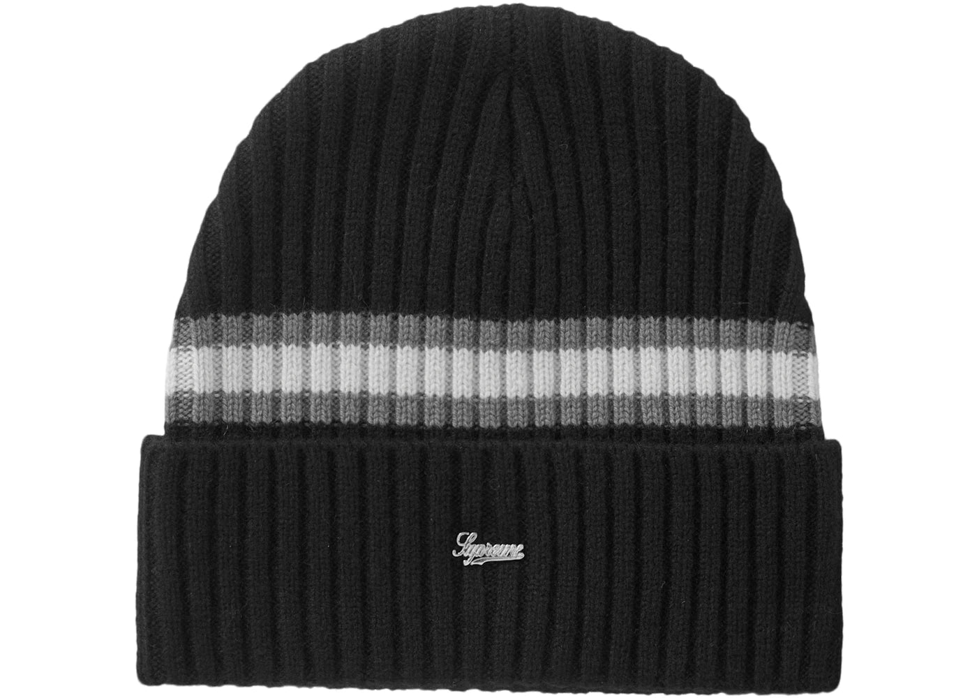 Supreme Stripe Cashmere Beanie Black