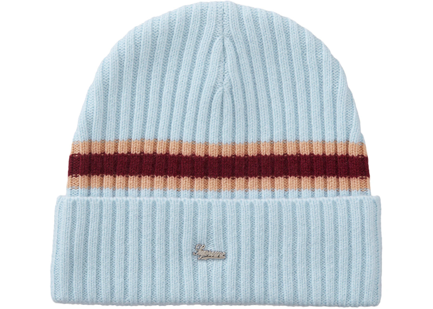 Supreme Stripe Cashmere Beanie Pale Blue