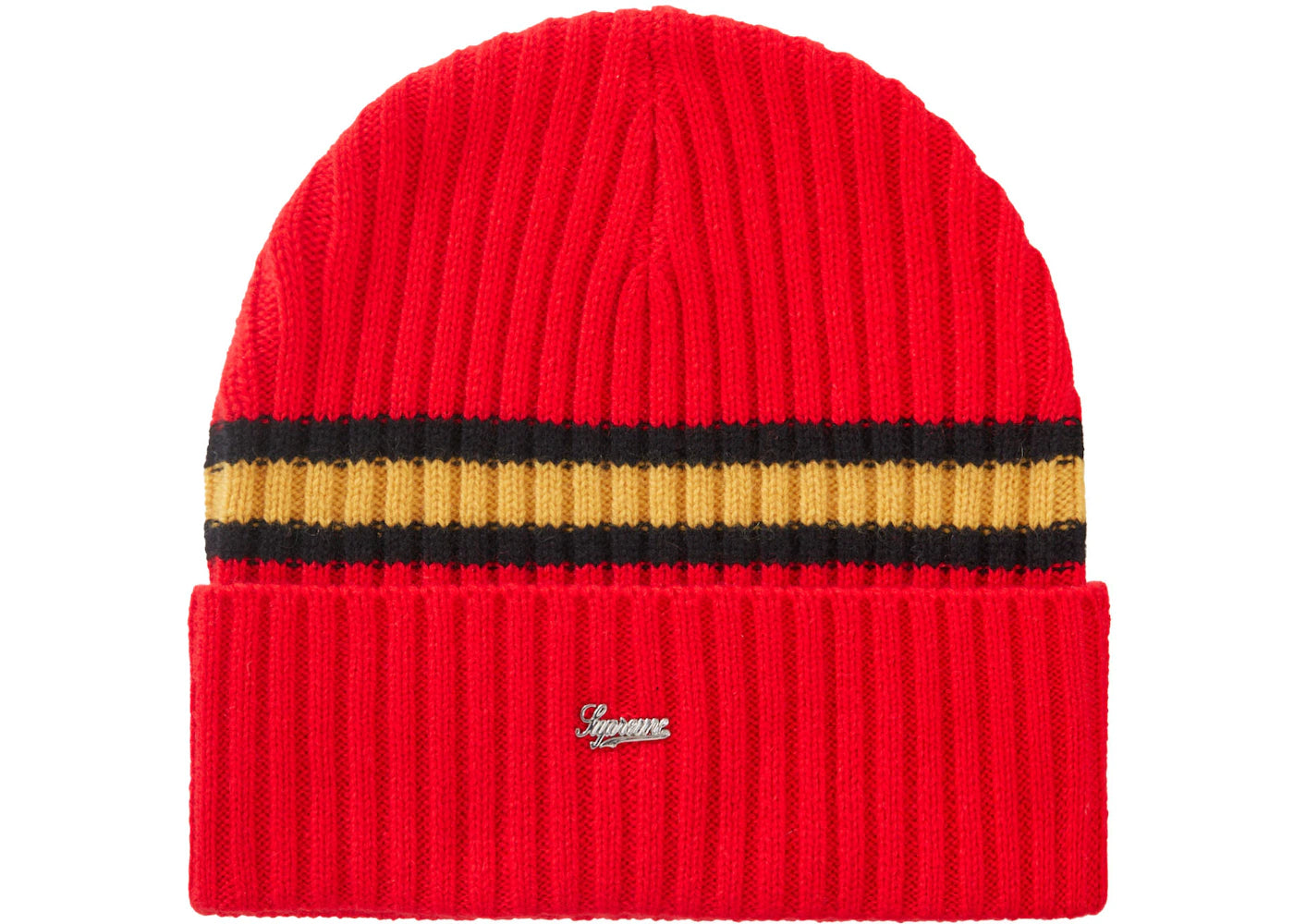 Supreme Stripe Cashmere Beanie Red