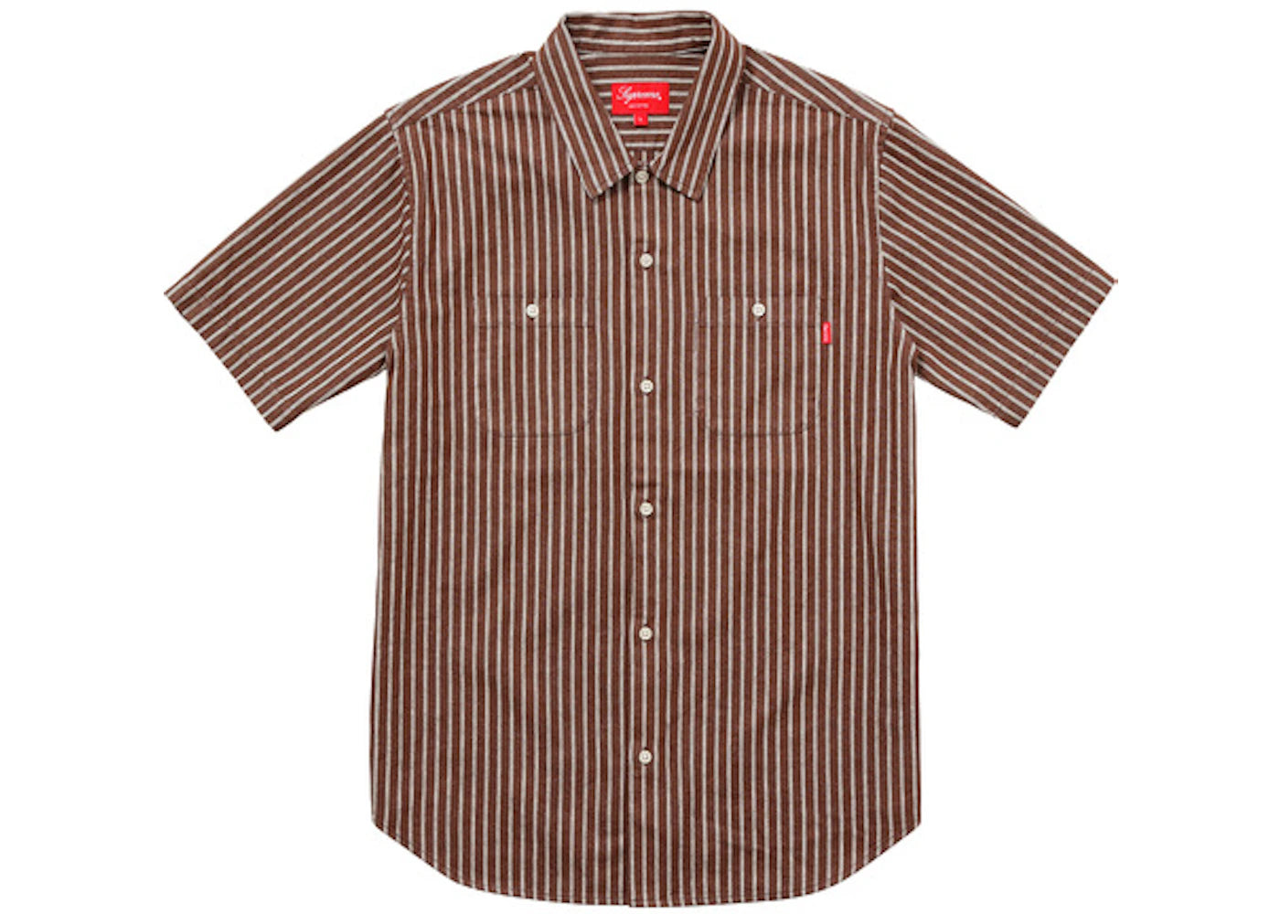 Supreme Stripe Denim SS Shirt Brown