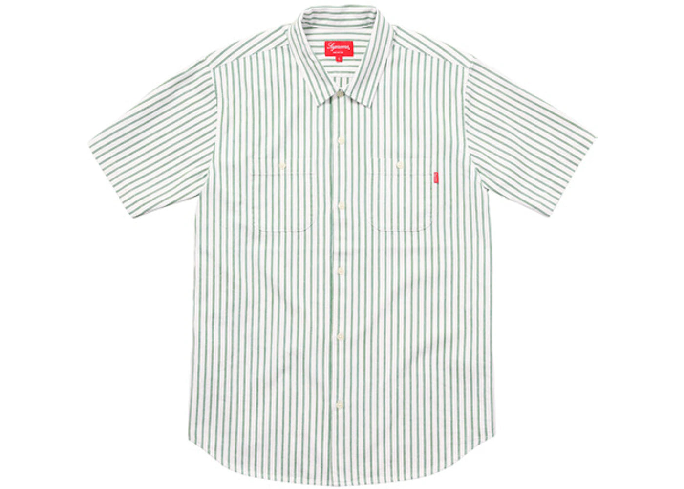 Supreme Stripe Denim SS Shirt Green