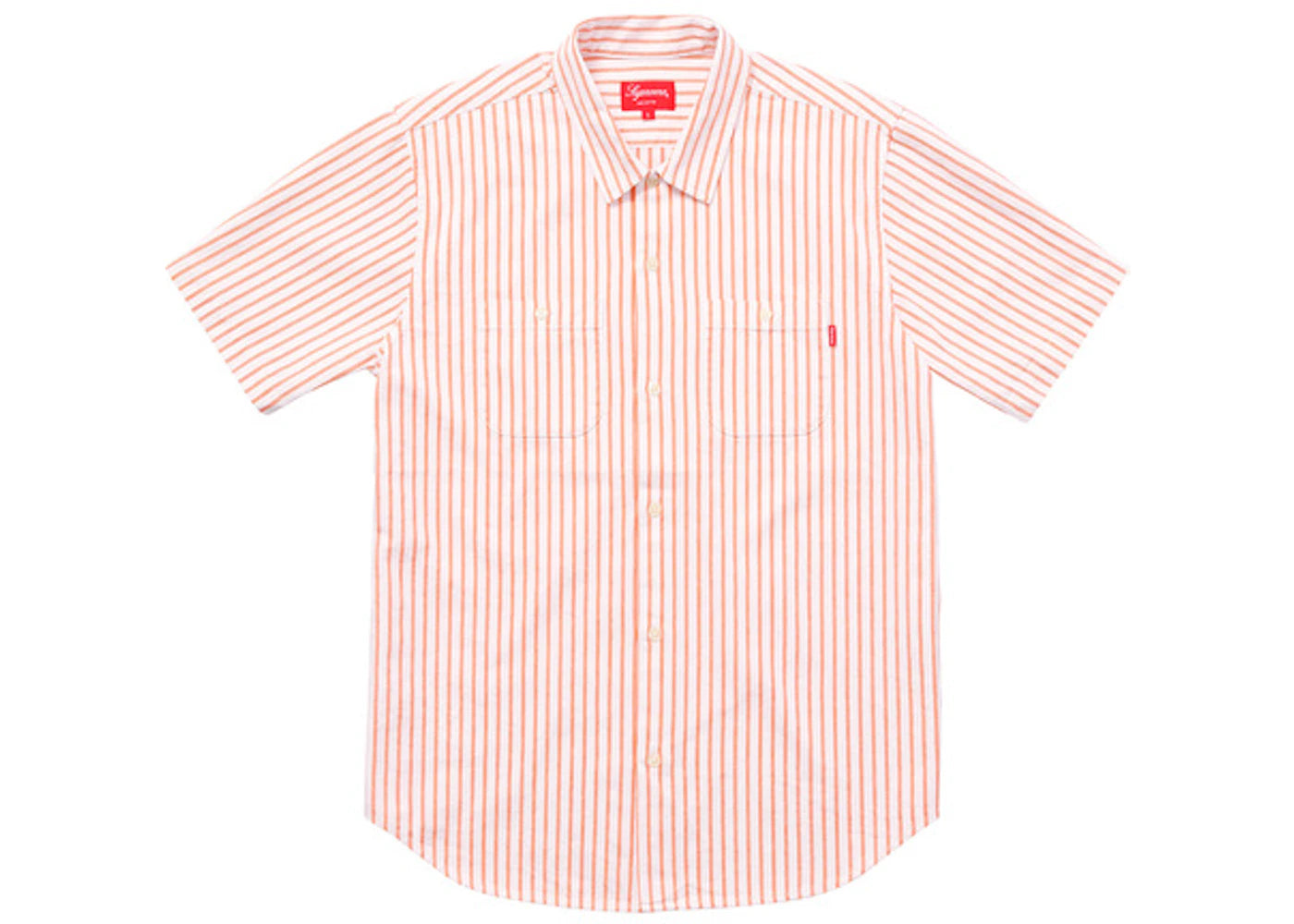 Supreme Stripe Denim SS Shirt Orange