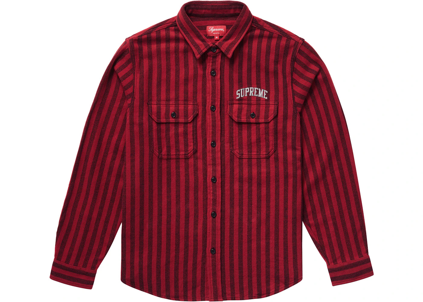 Supreme Stripe Heavyweight Flannel Shirt Red