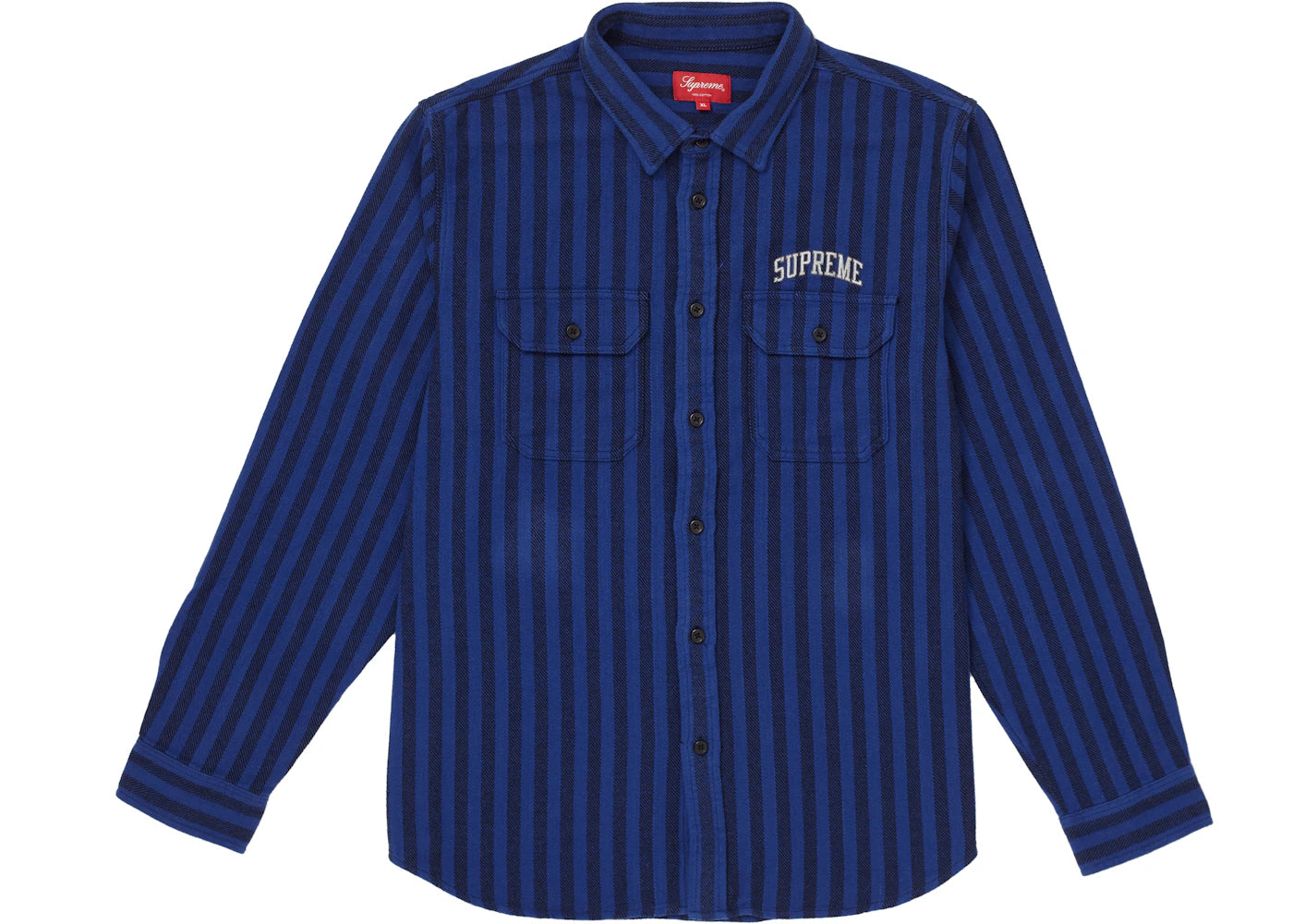 Supreme Stripe Heavyweight Flannel Shirt Royal