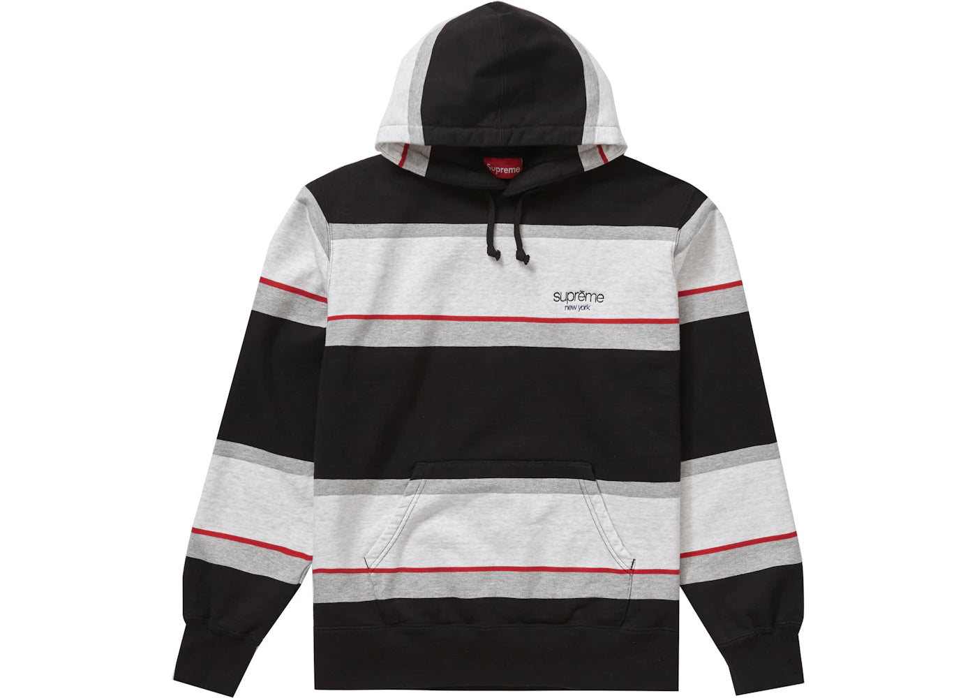 Supreme Stripe Hooded Sweatshirt Black