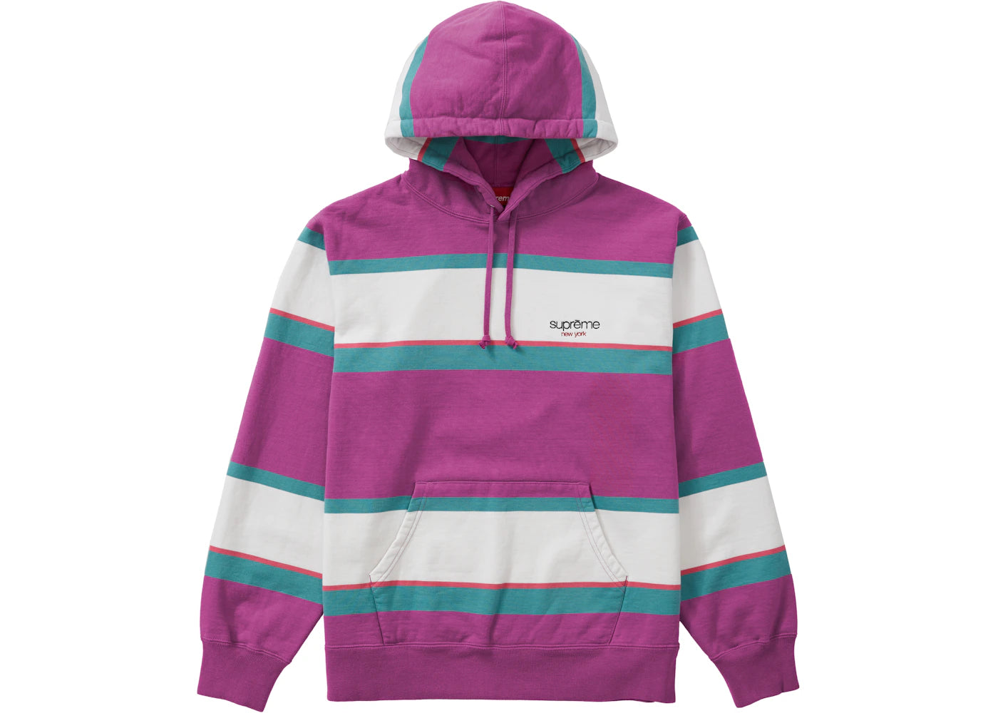 Supreme Stripe Hooded Sweatshirt Dusty Magenta