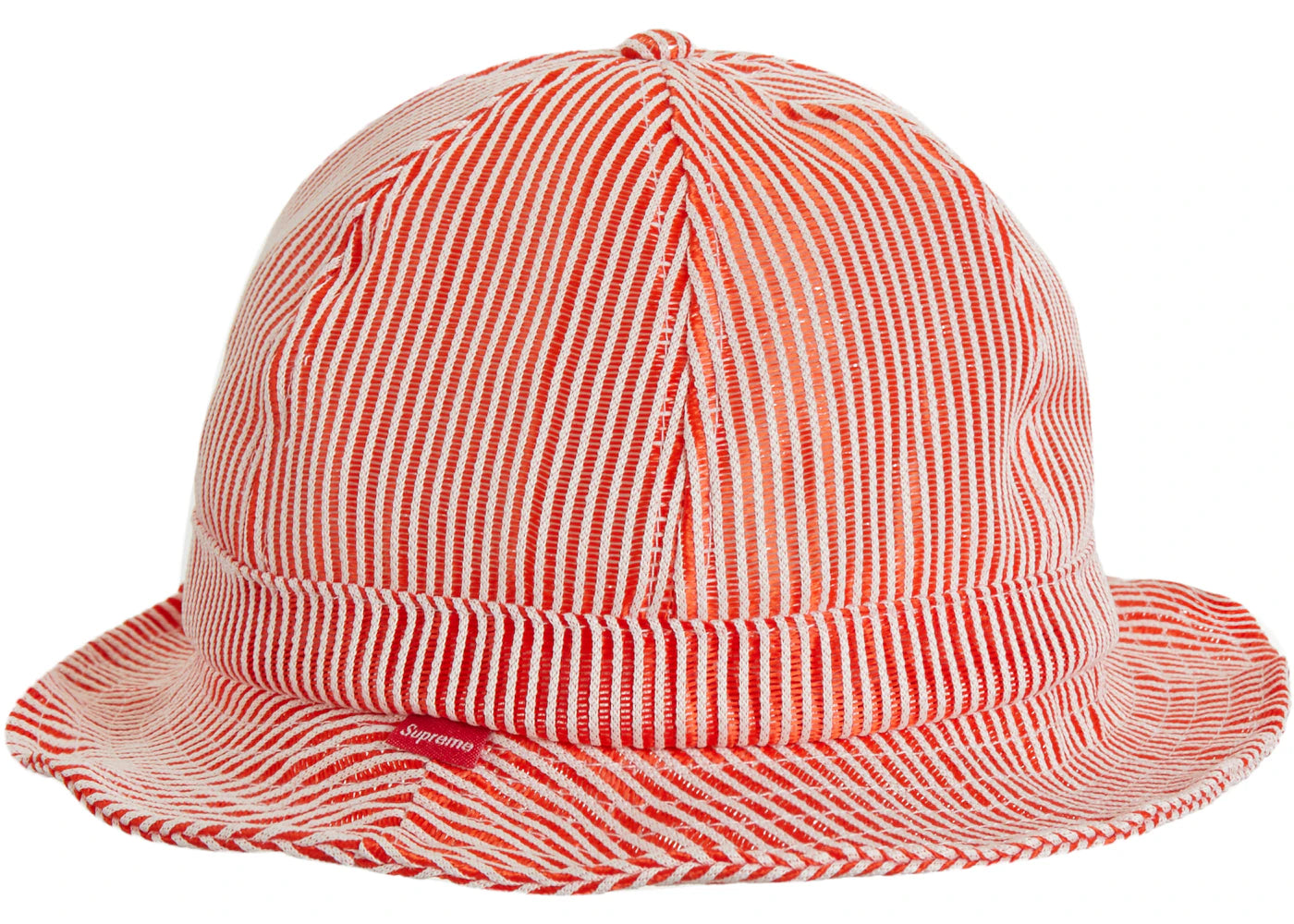 Supreme Stripe Mesh Bell Hat Red