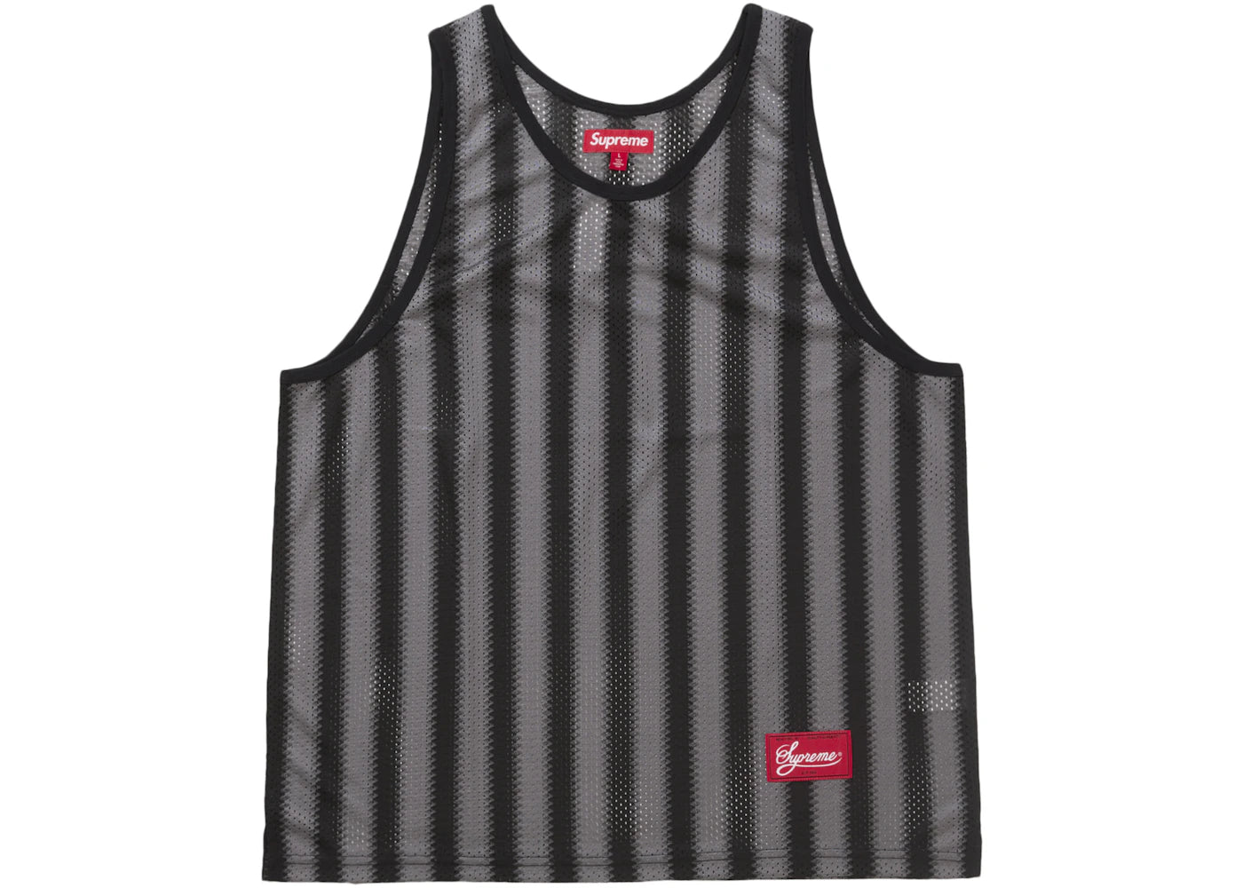 Supreme Stripe Mesh Tank Top Black