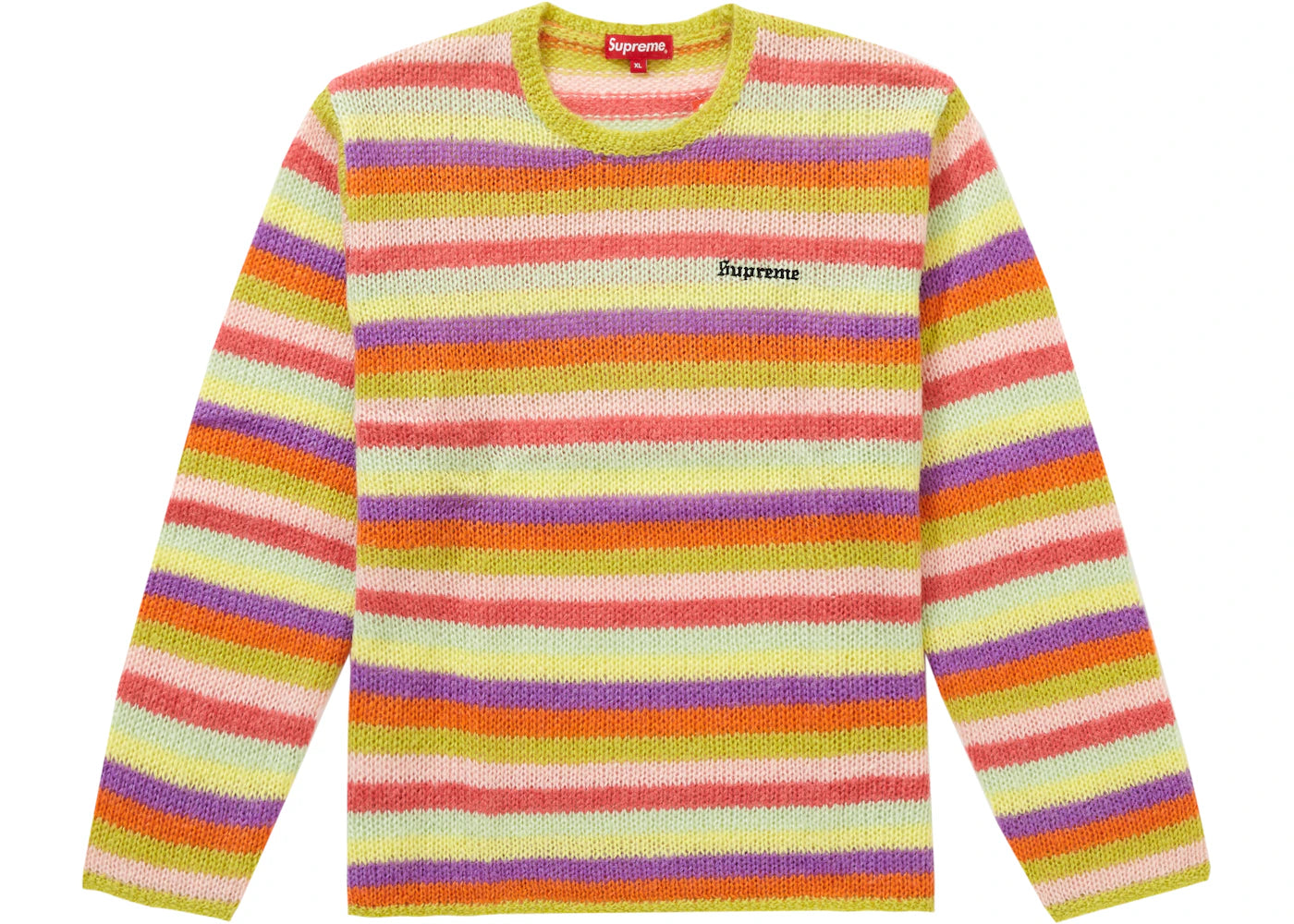 Supreme Stripe Mohair Sweater Acid Green