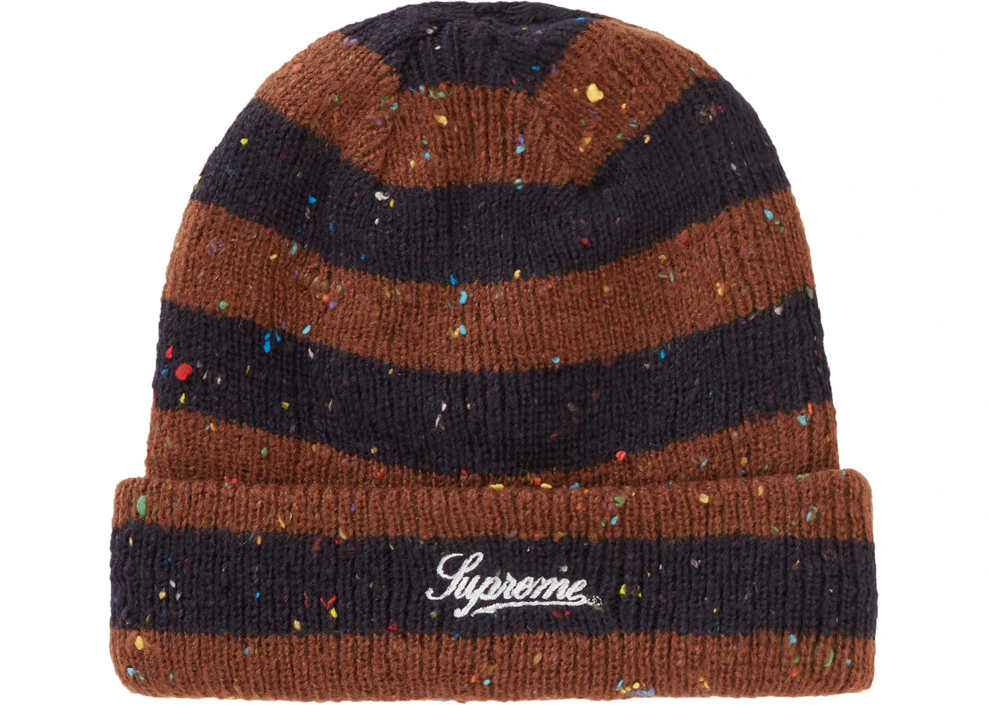 Supreme Stripe Speckle Beanie Navy