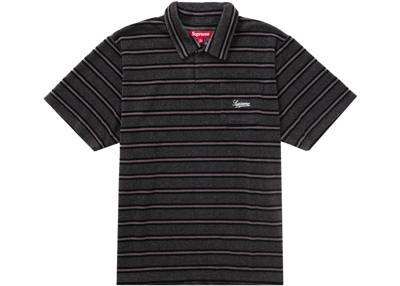 Supreme Stripe Terry S/S Polo Black