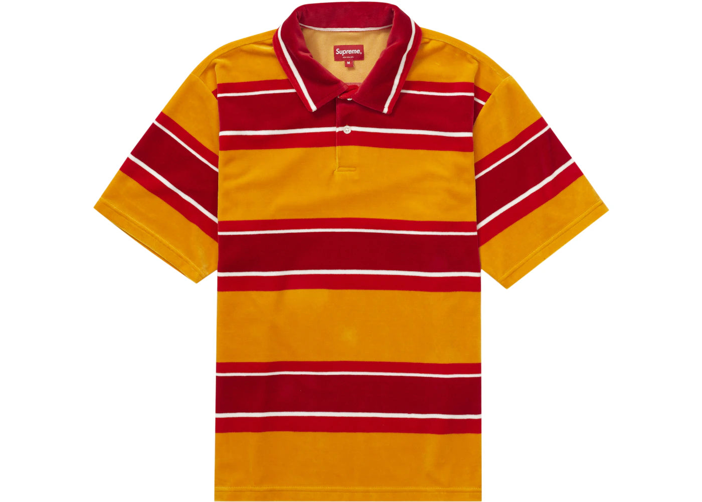 Supreme Stripe Velour Polo Gold