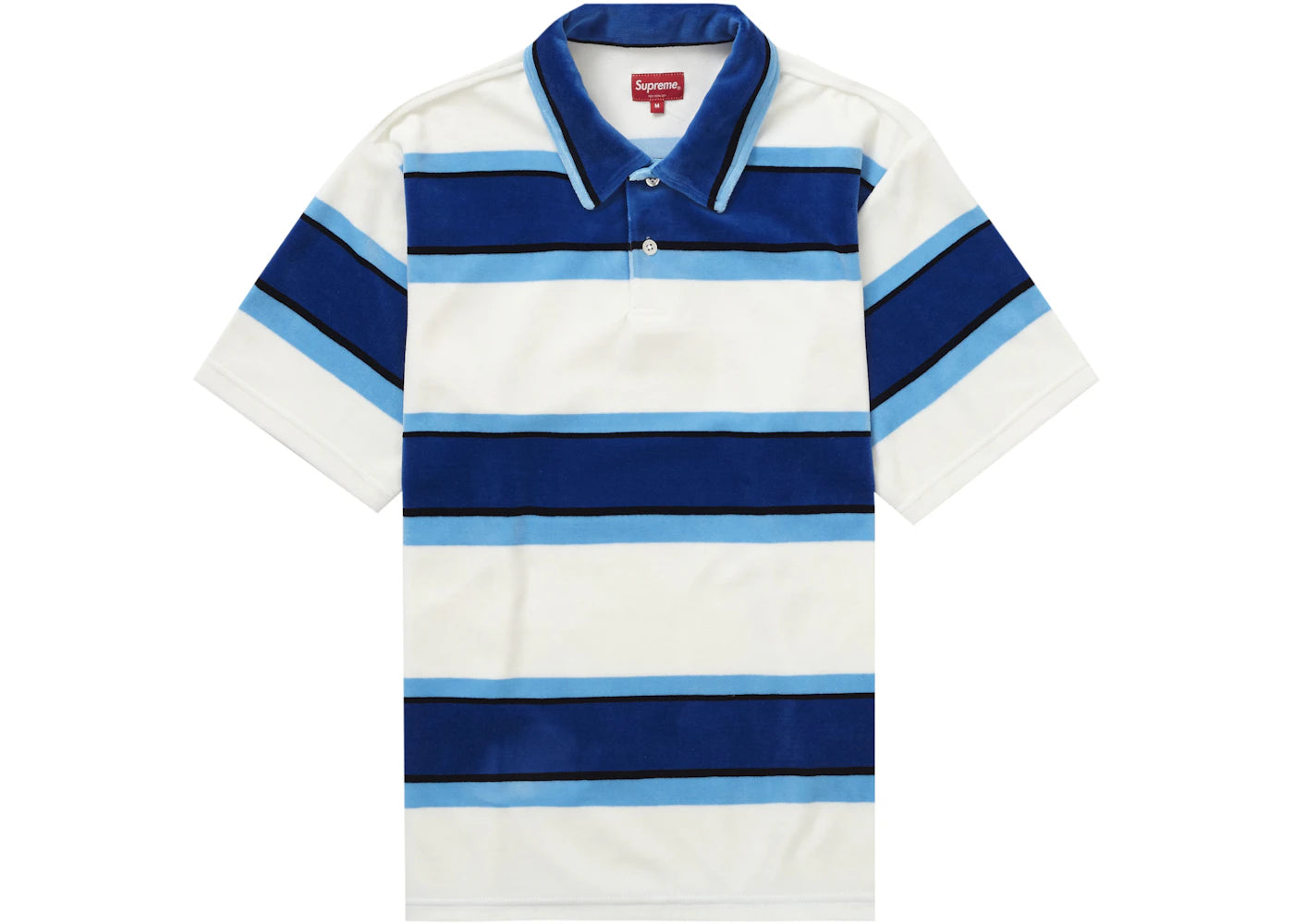 Supreme Stripe Velour Polo White