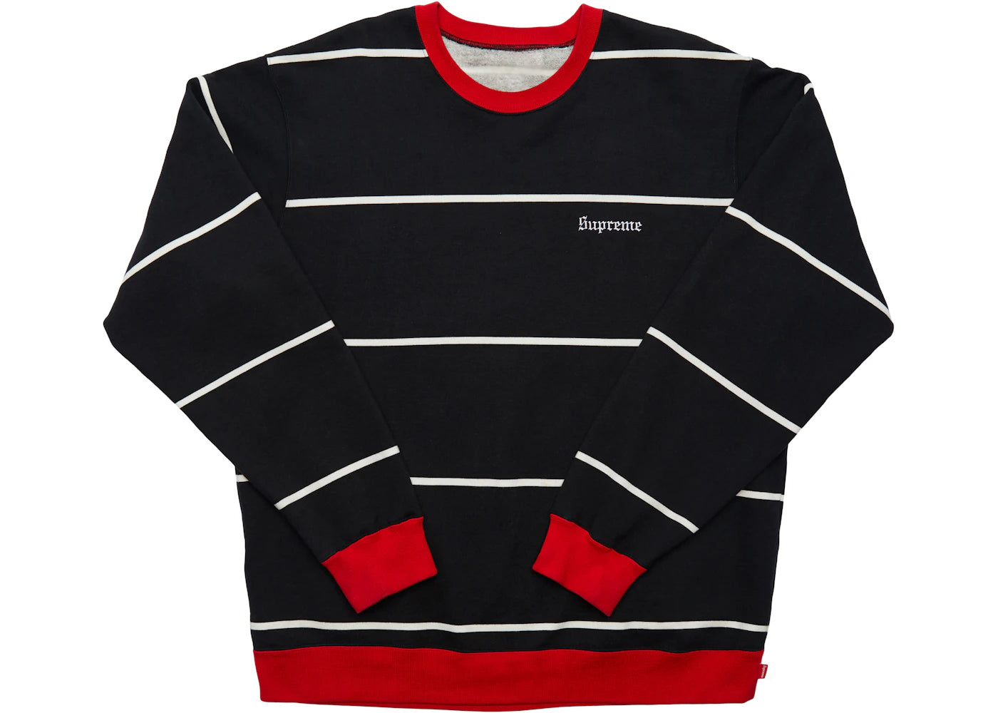 Supreme Striped Crewneck Black