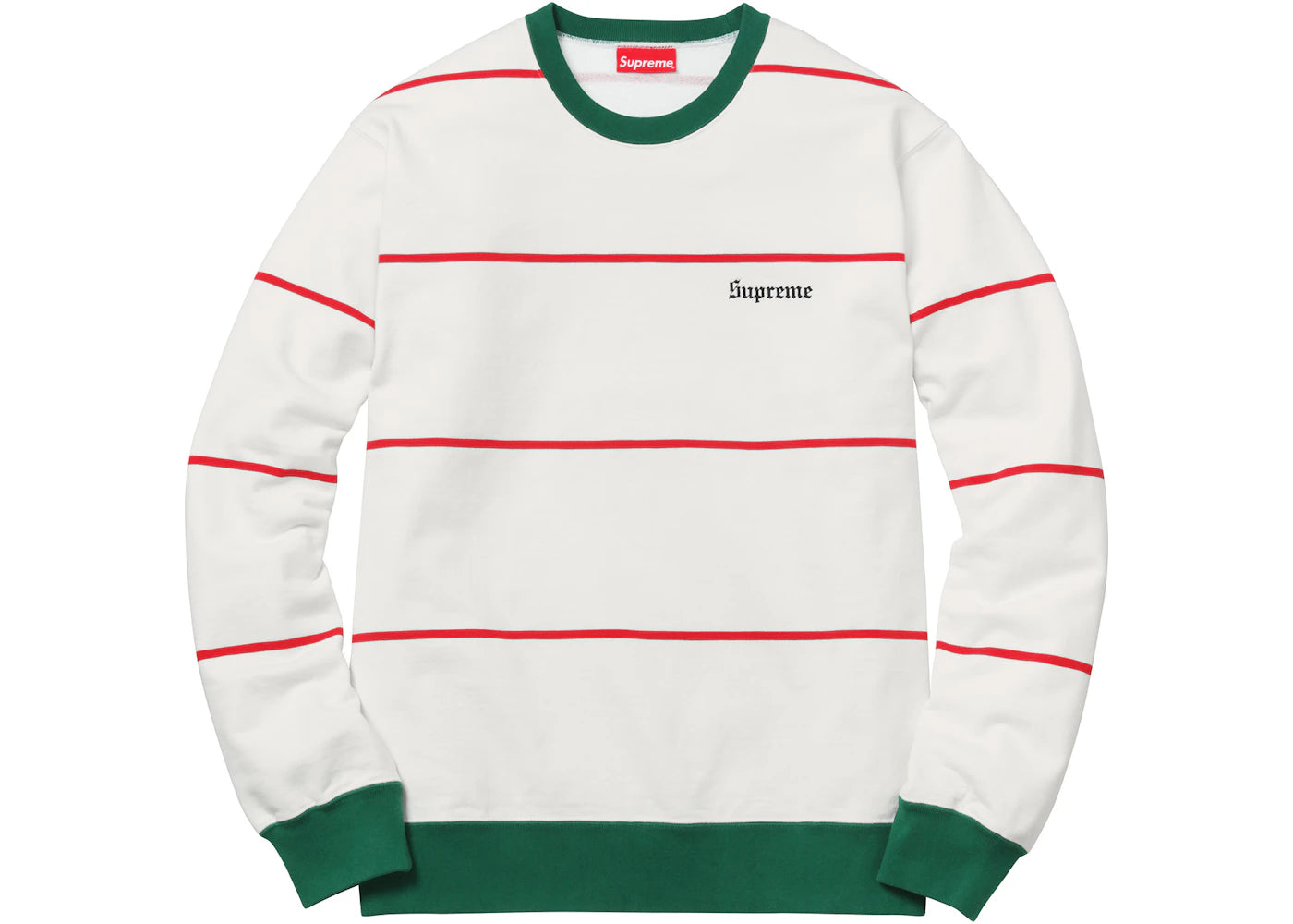 Supreme Striped Crewneck White