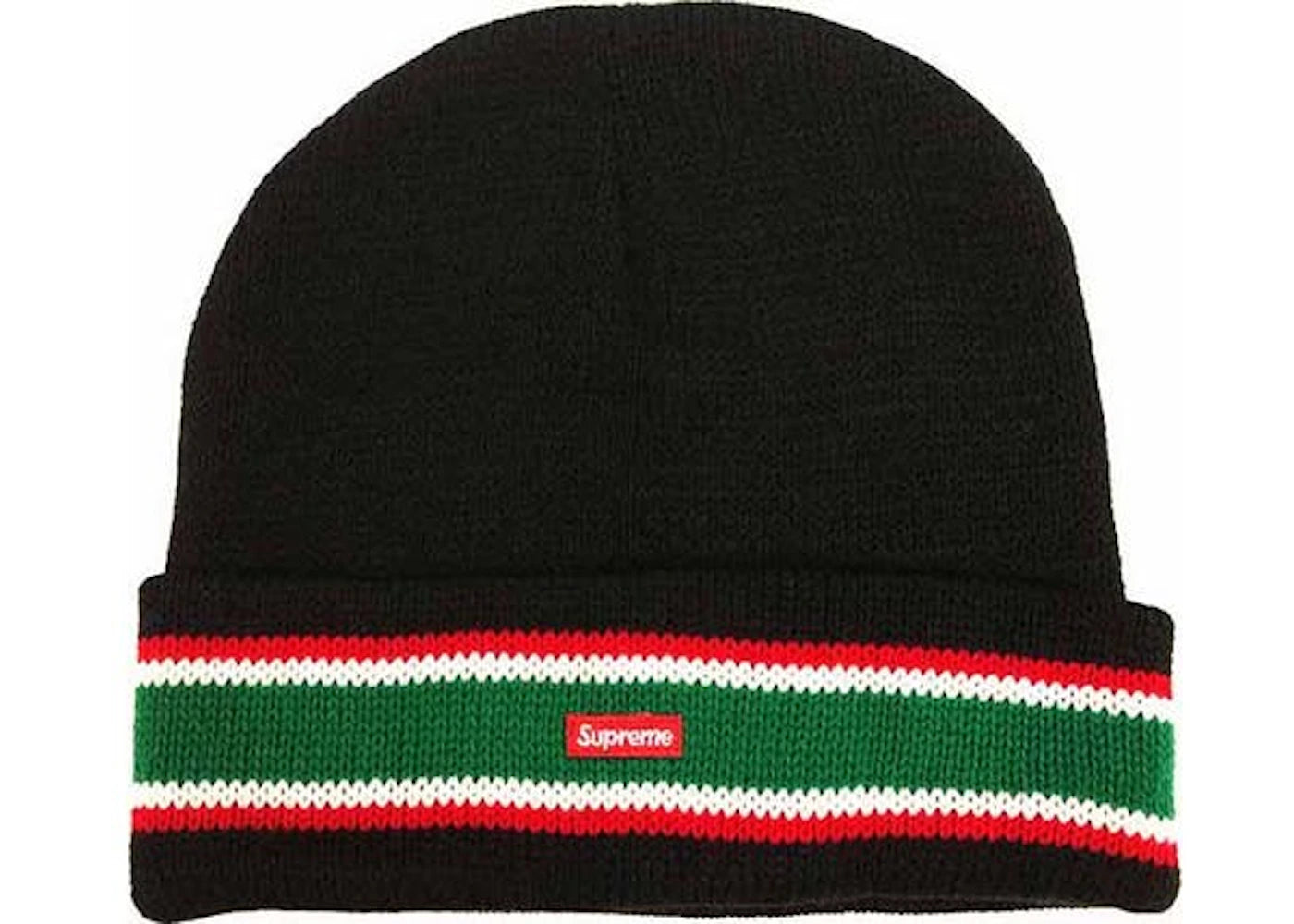 Supreme Striped Cuff Beanie Black