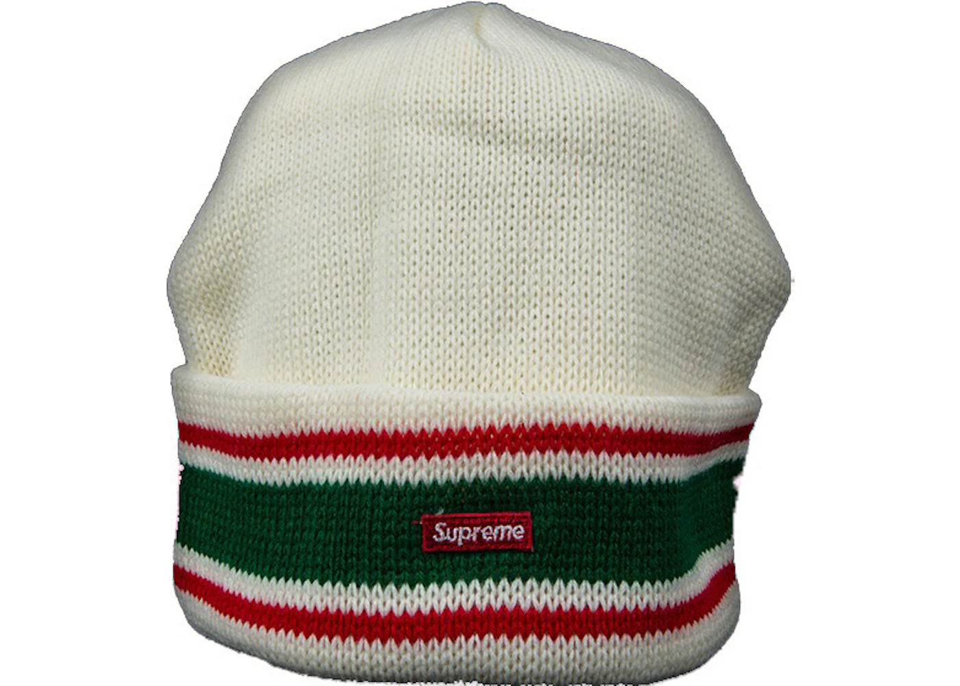 Supreme Striped Cuff Beanie White