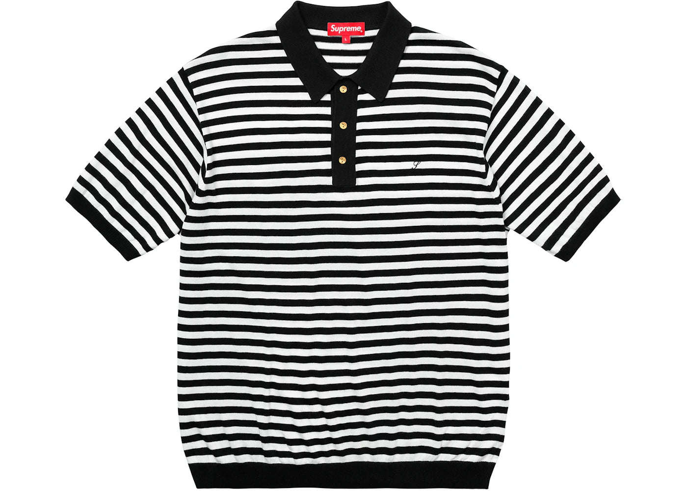 Supreme Striped Knit Polo White