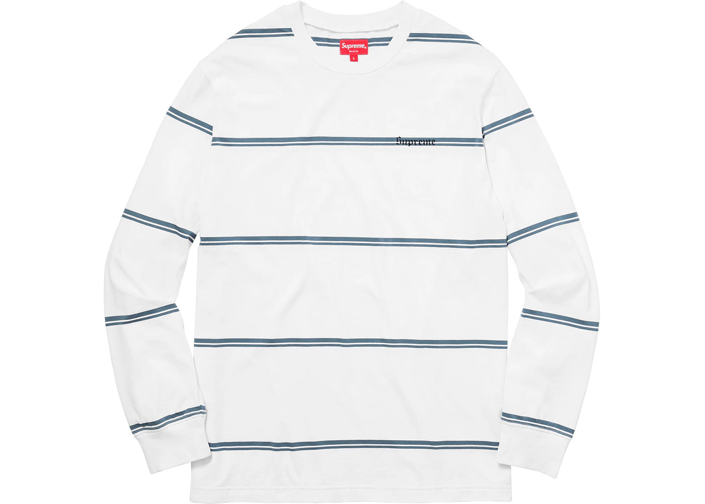 Supreme Striped L/S Top White