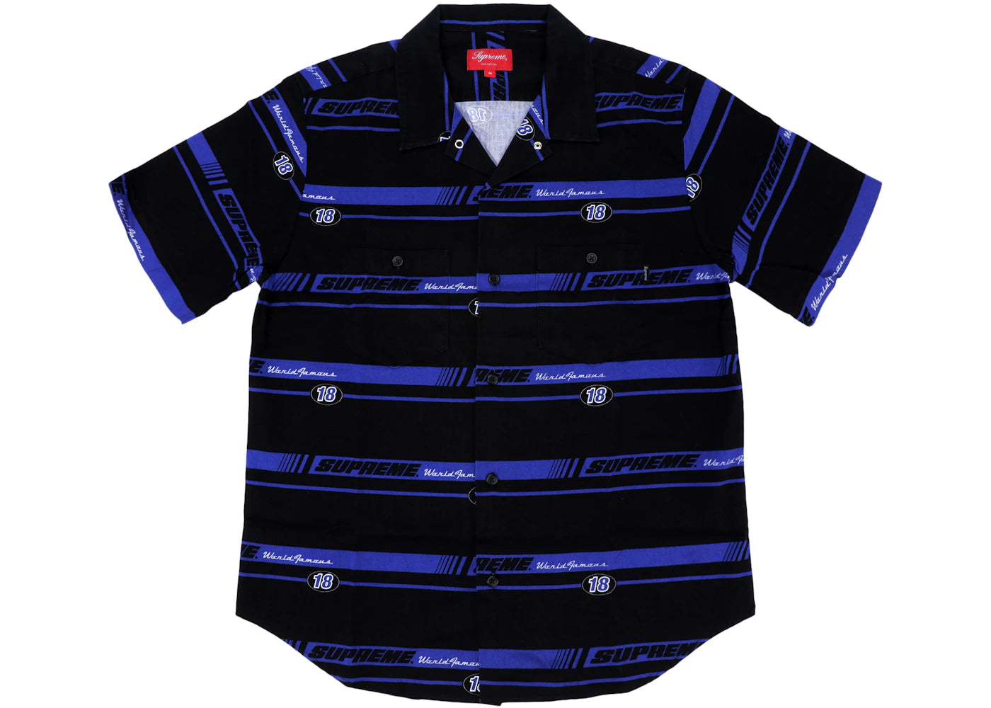 Supreme Striped Racing Work Shirt Black