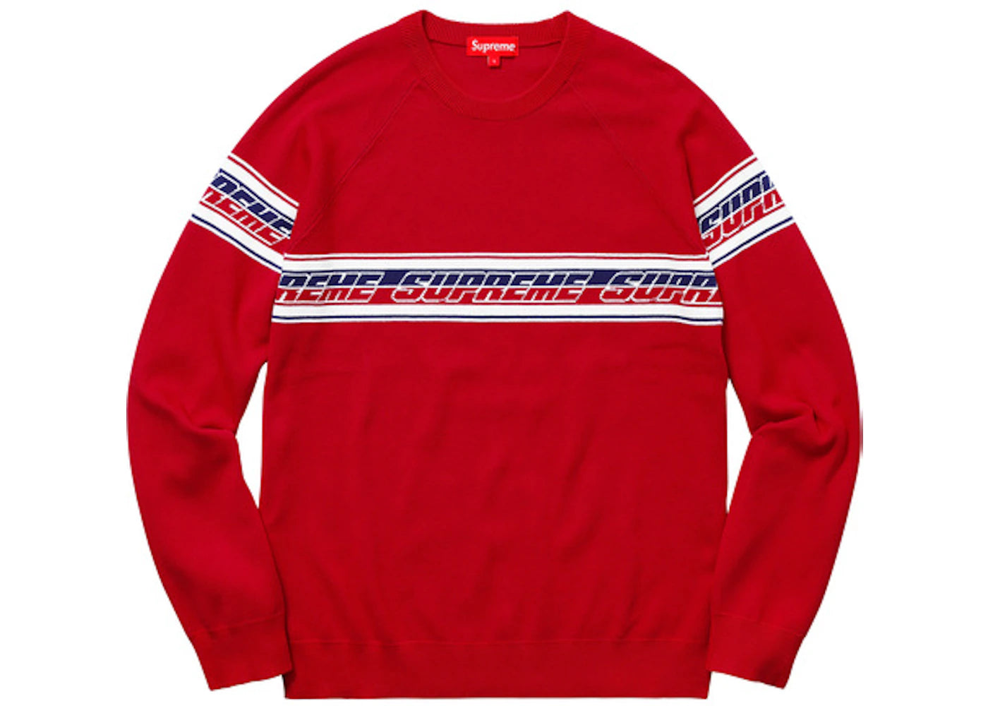 Supreme Striped Raglan Sweater Red