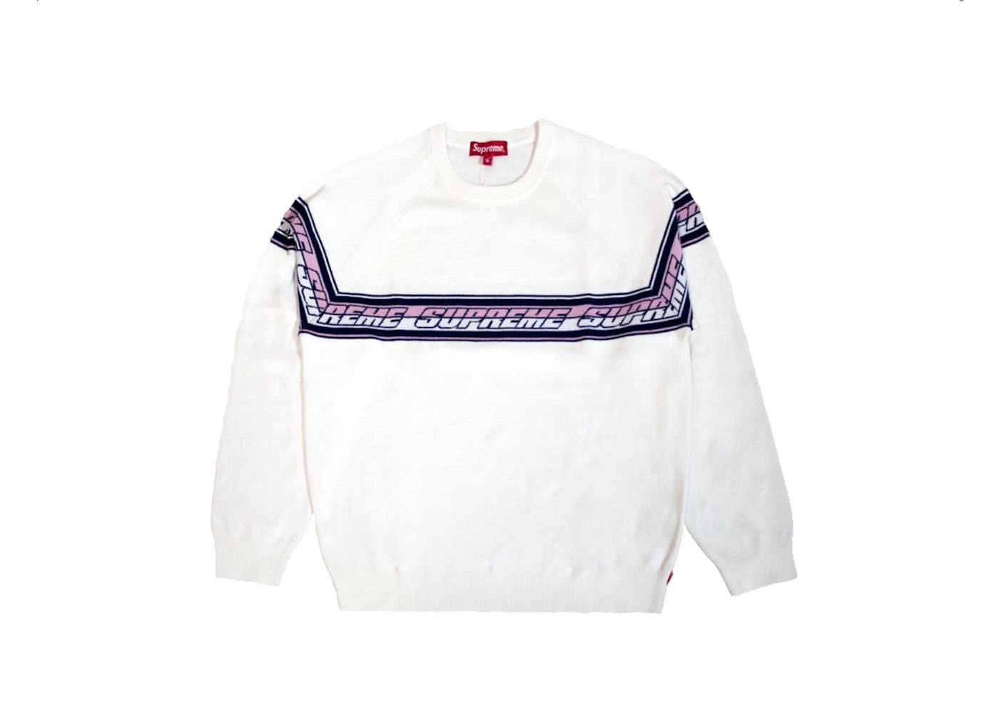 Supreme Striped Raglan Sweater White