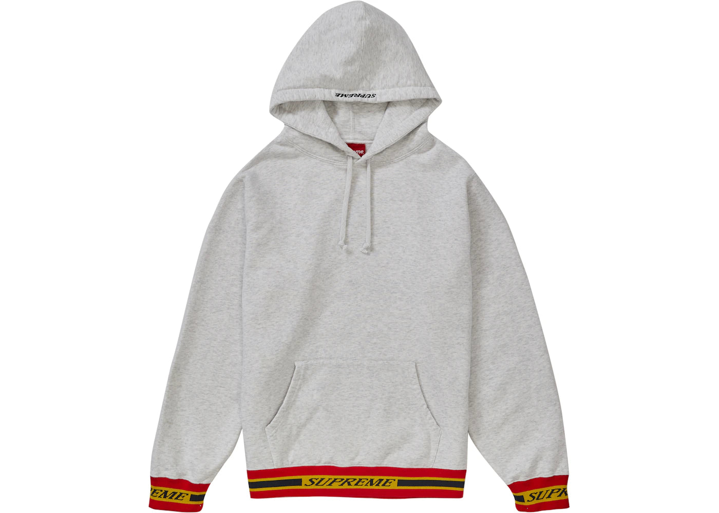 Supreme Striped Rib Hooded Sweatshirt Ash Grey