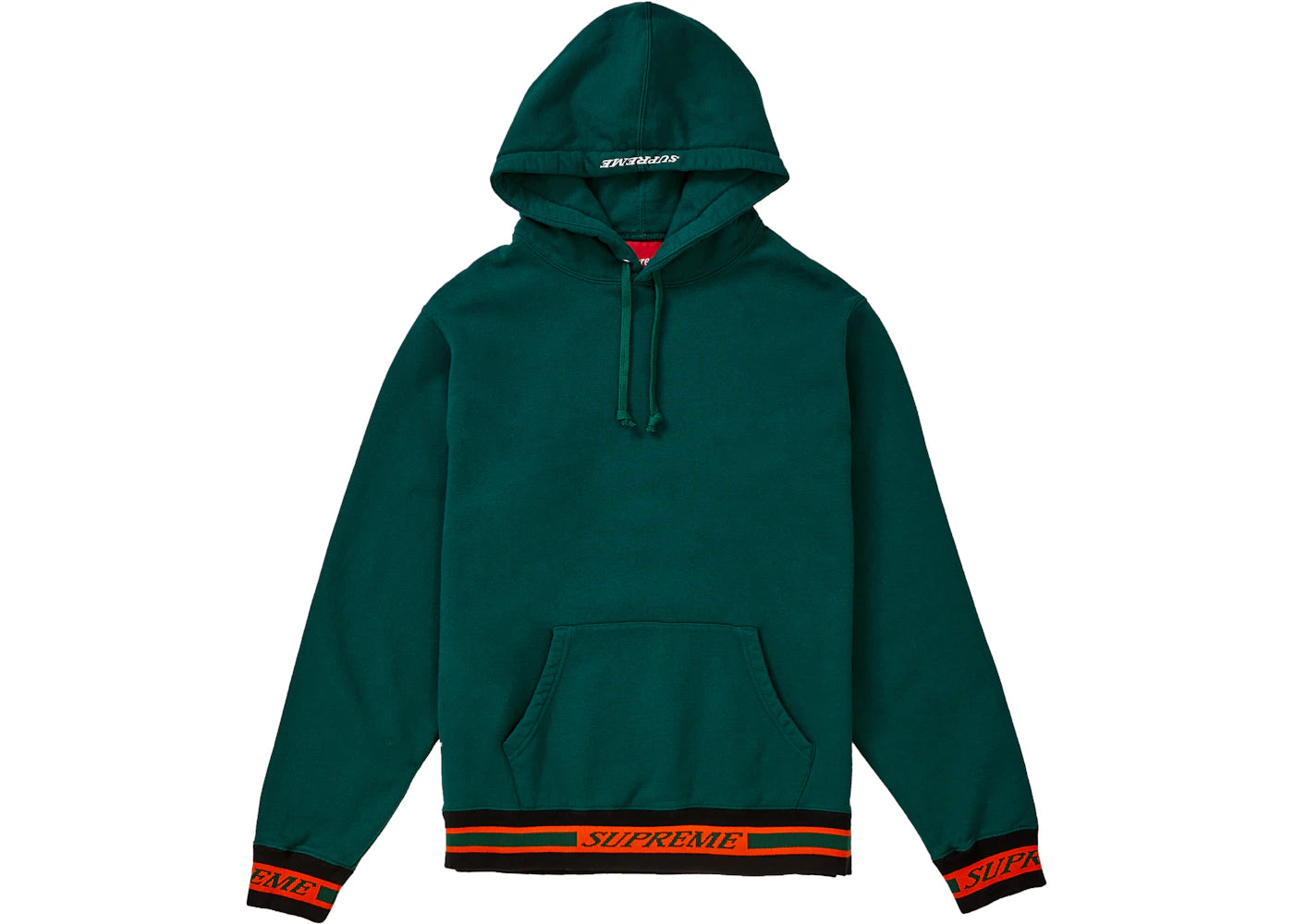 Supreme Striped Rib Hooded Sweatshirt Dark Green