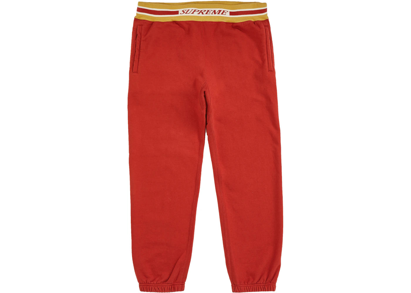 Supreme Striped Rib Sweatpant Rust