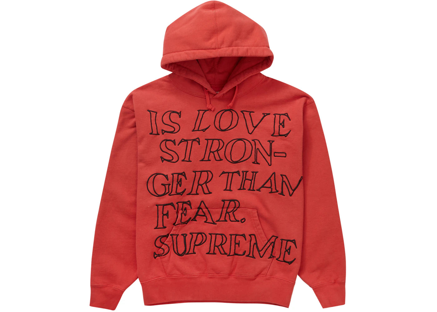 Supreme Stronger Than Fear Hooded Sweatshirt Burnt Red