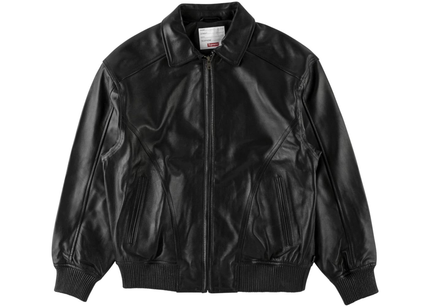 Supreme Studded Arc Logo Leather Jacket Black