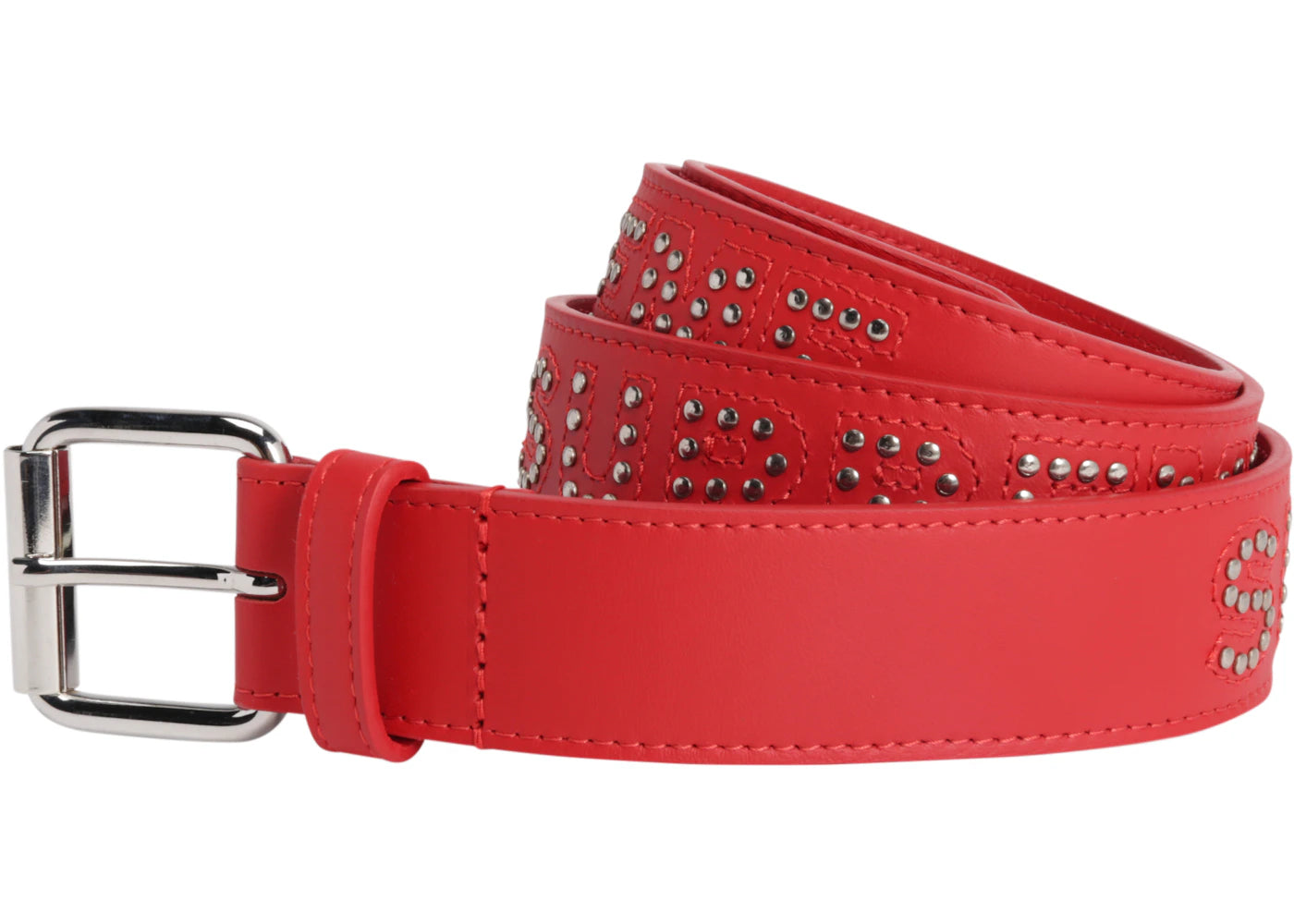 Supreme Studded Logo Belt Red