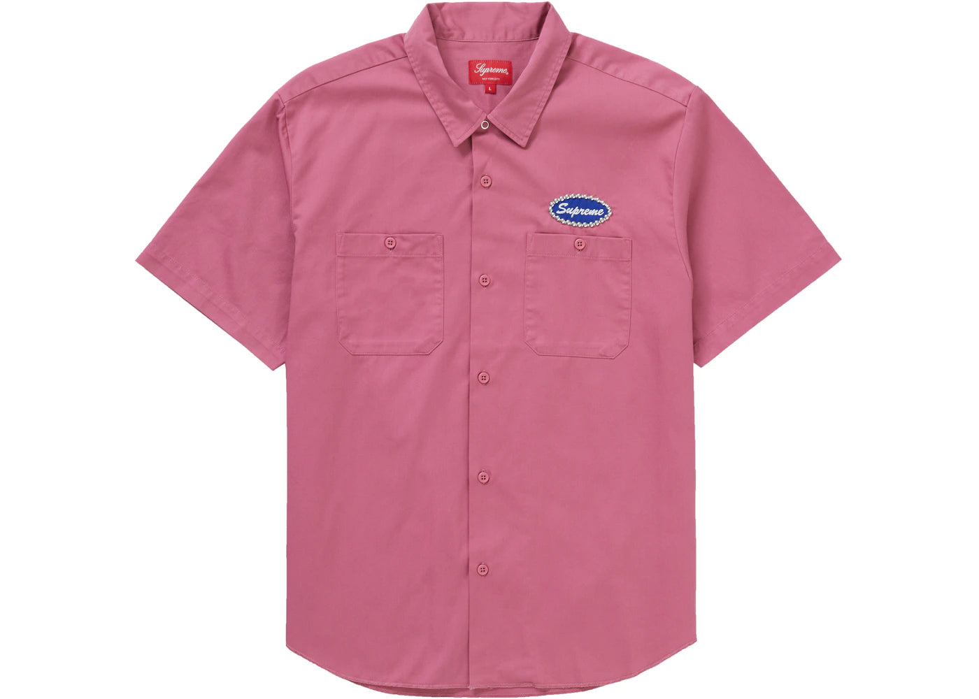 Supreme Studded Patch S/S Work Shirt Pink