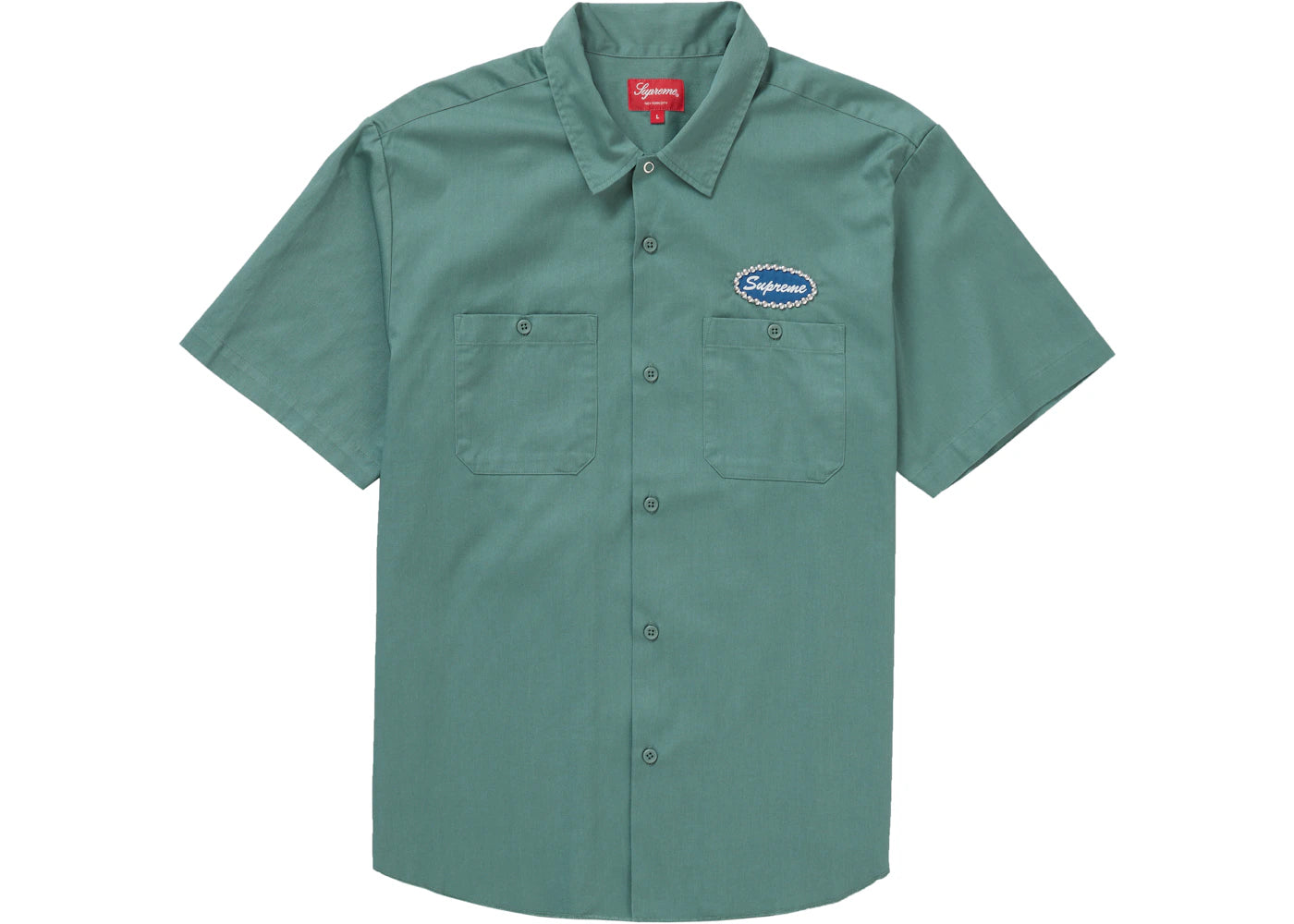 Supreme Studded Patch S/S Work Shirt Work Green