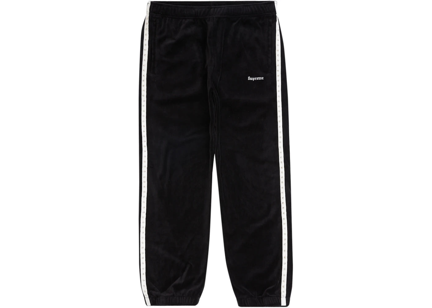 Supreme Studded Velour Track Pant Black