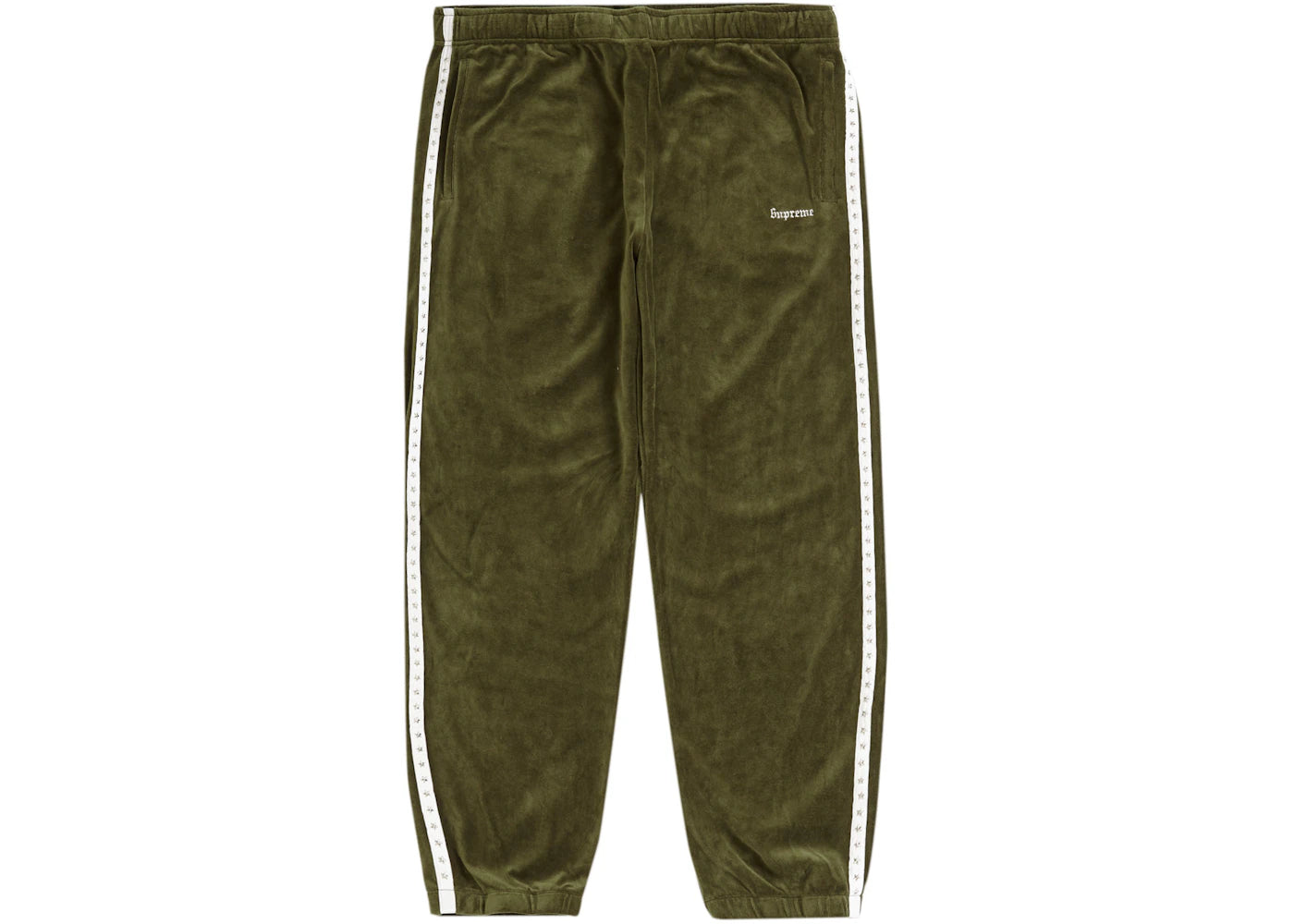Supreme Studded Velour Track Pant Olive