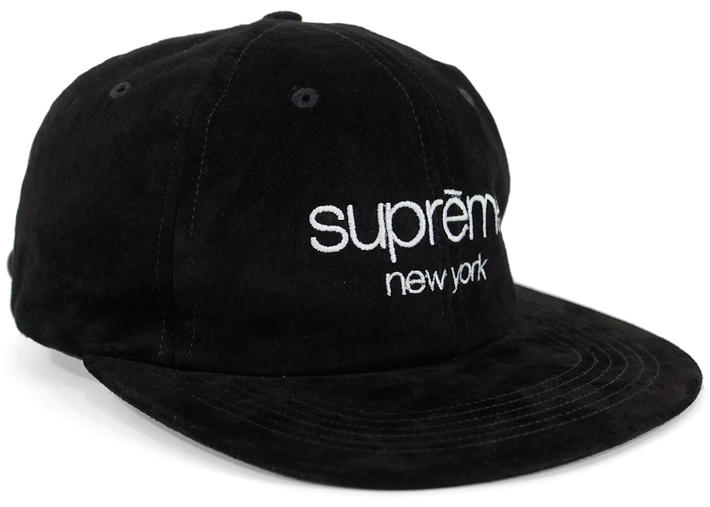 Supreme Suede Classic Logo 6 Panel Black