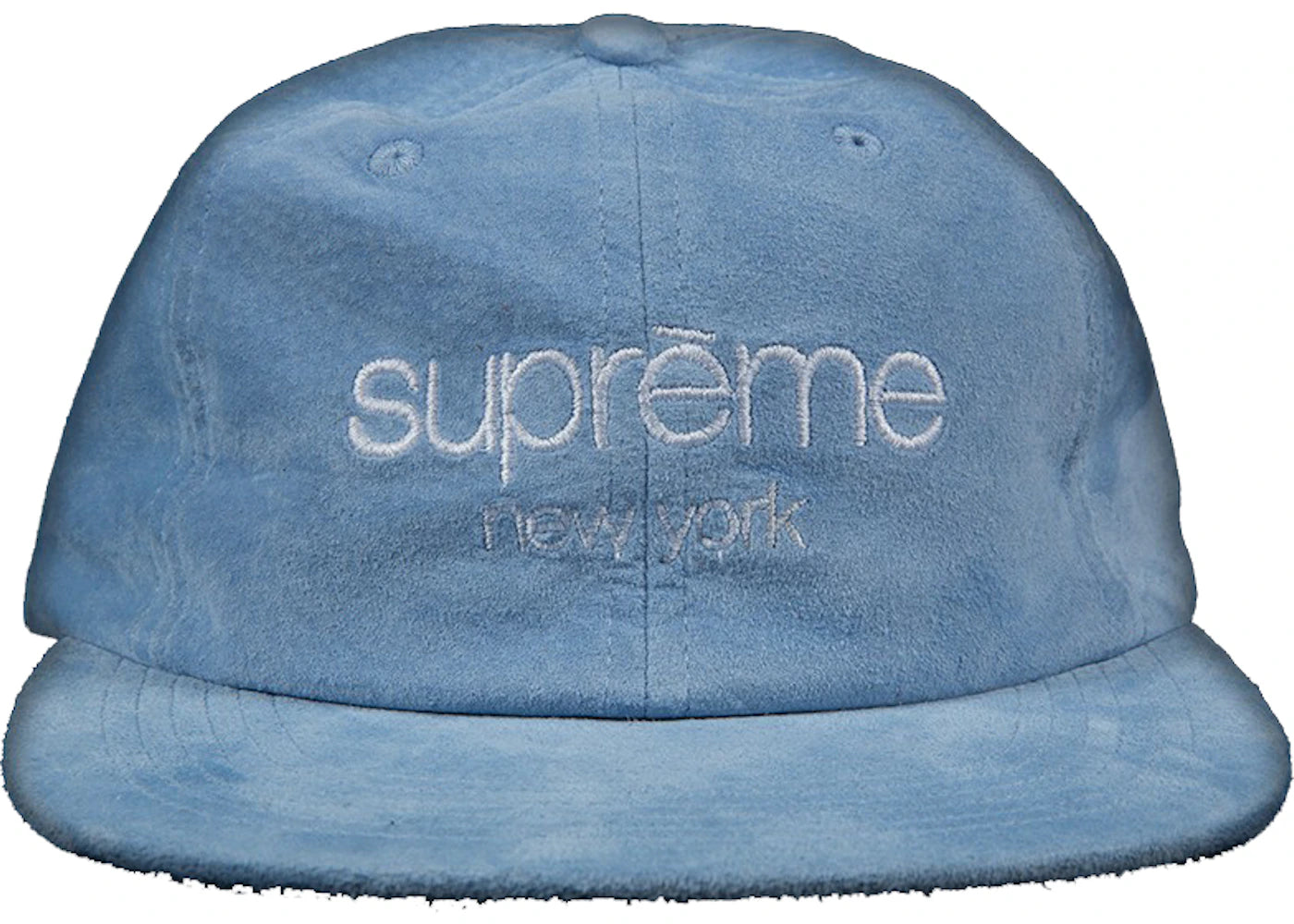 Supreme Suede Classic Logo 6 Panel Cap Light Blue