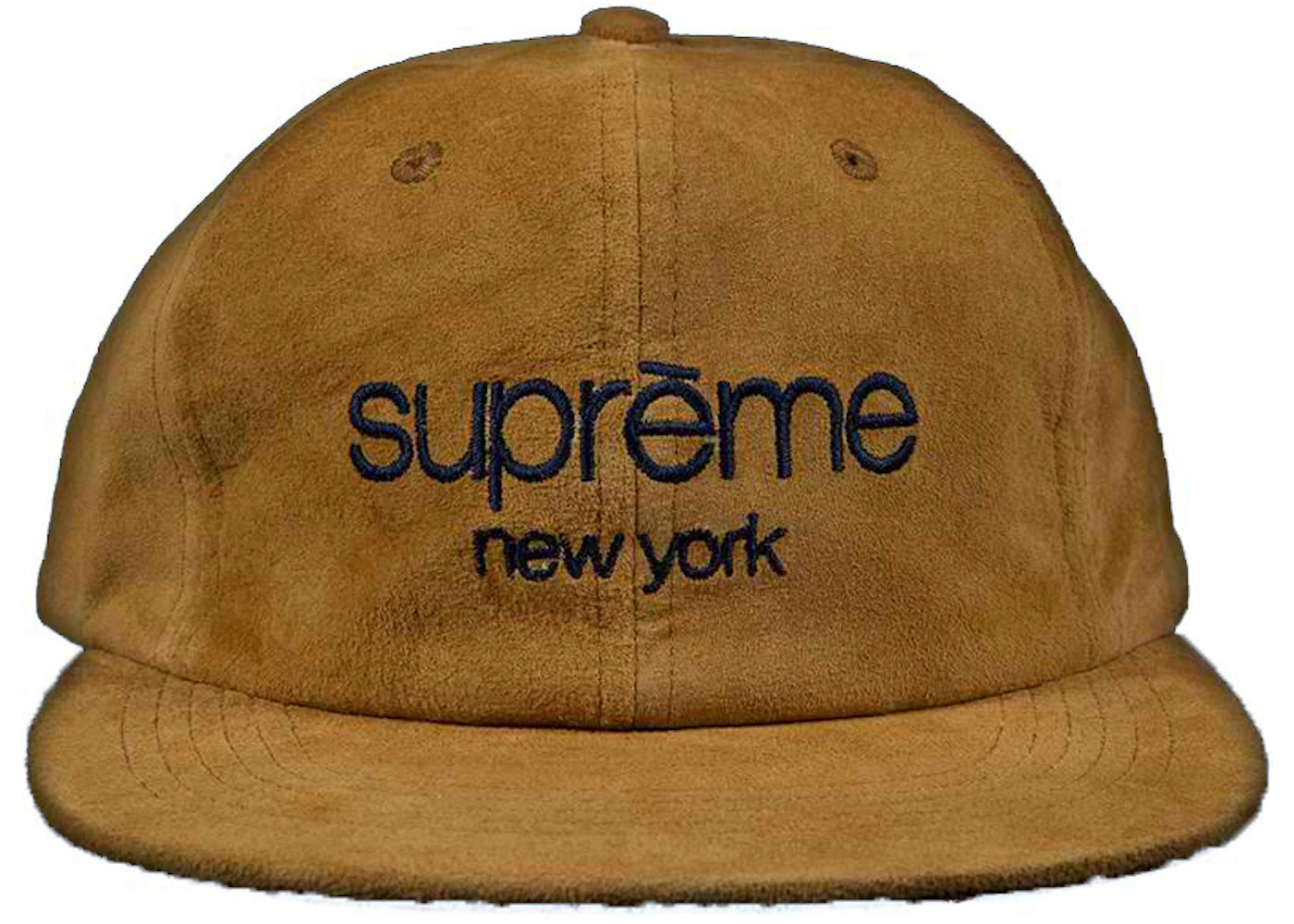 Supreme Suede Classic Logo 6 Panel Cap Tan