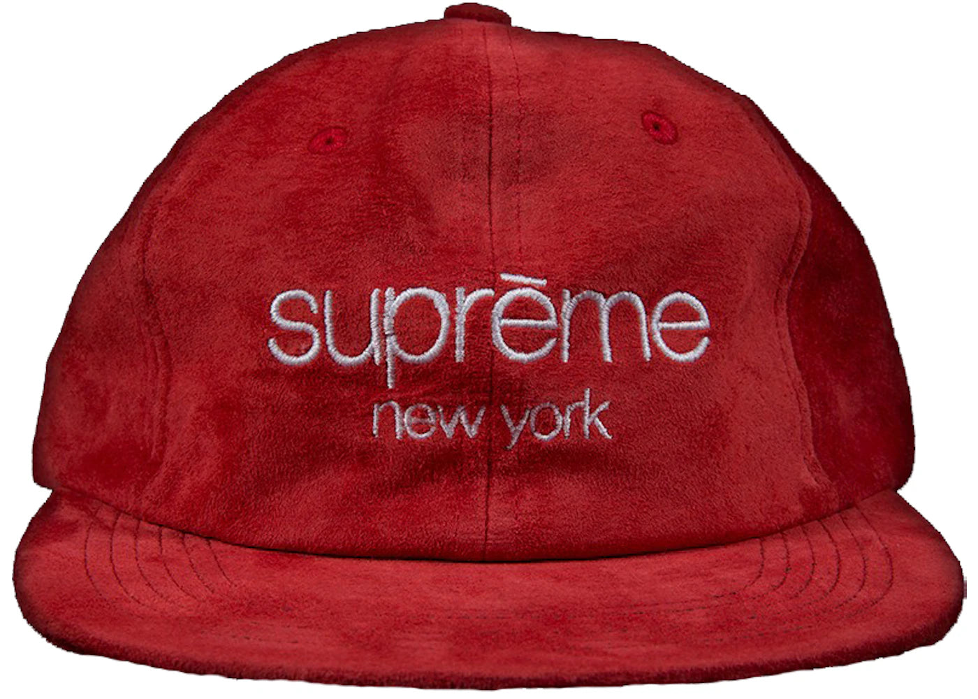 Supreme Suede Classic Logo 6 Panel Red