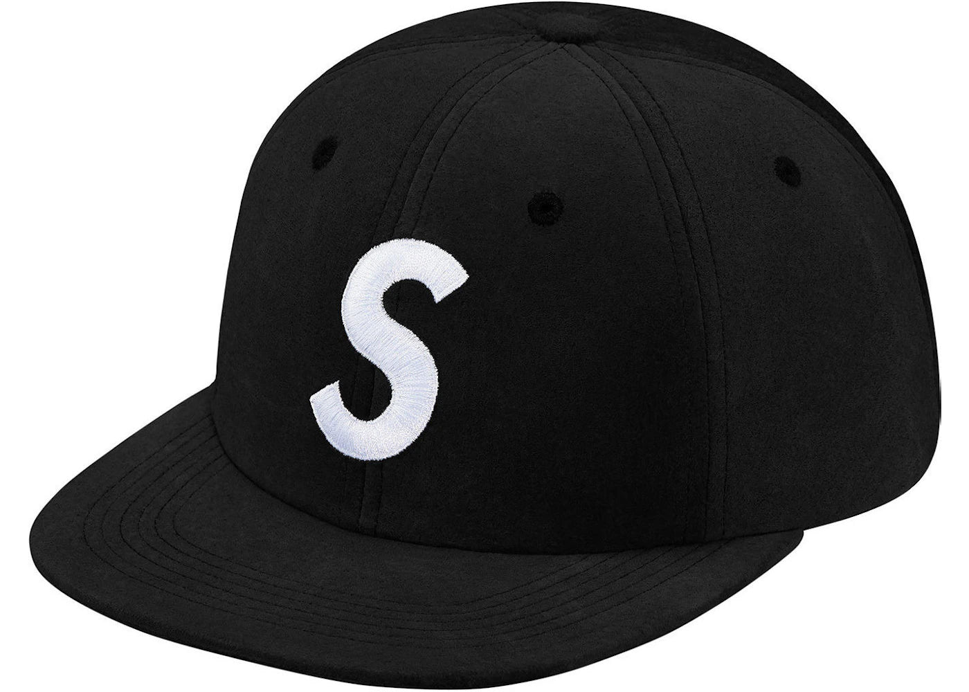 Supreme Suede S Logo 6 Panel Black