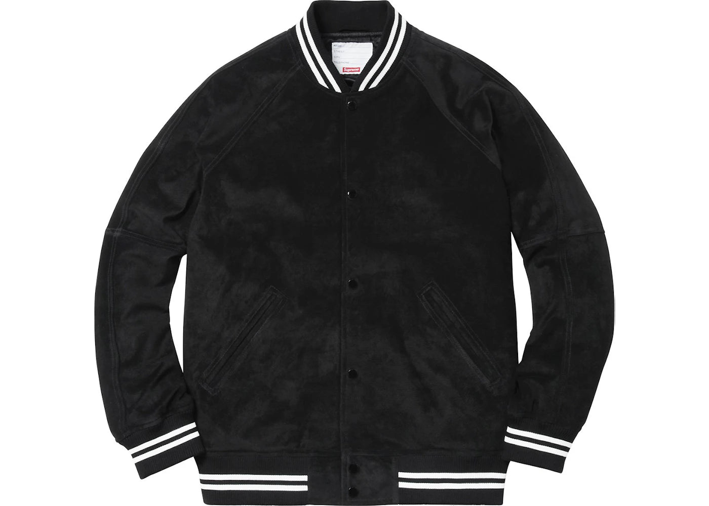 Supreme Suede Varsity Jacket Black