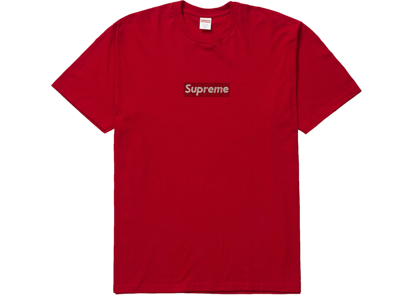 Supreme Swarovski Box Logo Tee Red