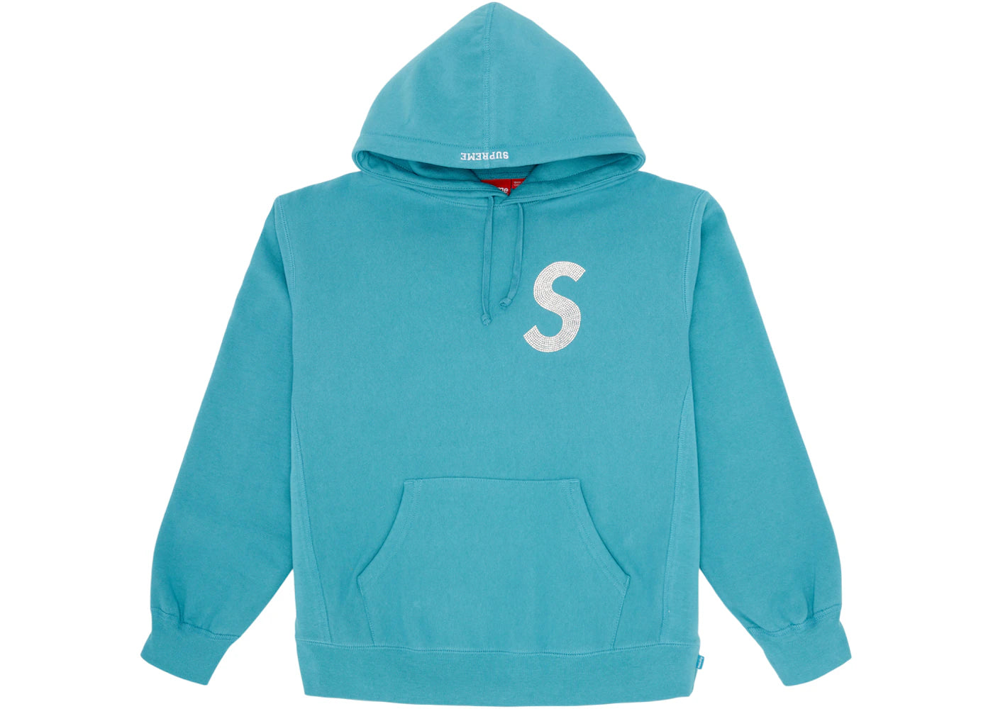 Supreme Swarovski S Logo Hooded Sweatshirt Light Aqua