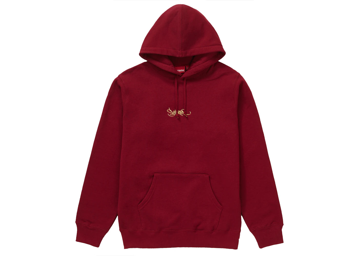 Supreme Tag Logo Hooded Sweatshirt Cardinal