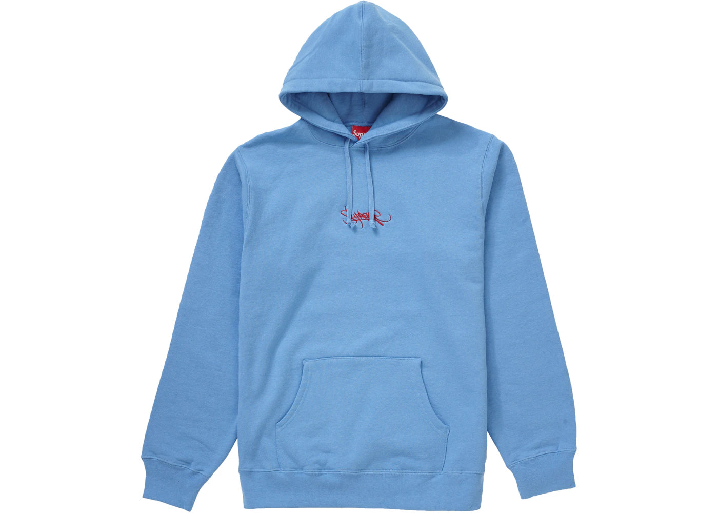 Supreme Tag Logo Hooded Sweatshirt Columbia Blue