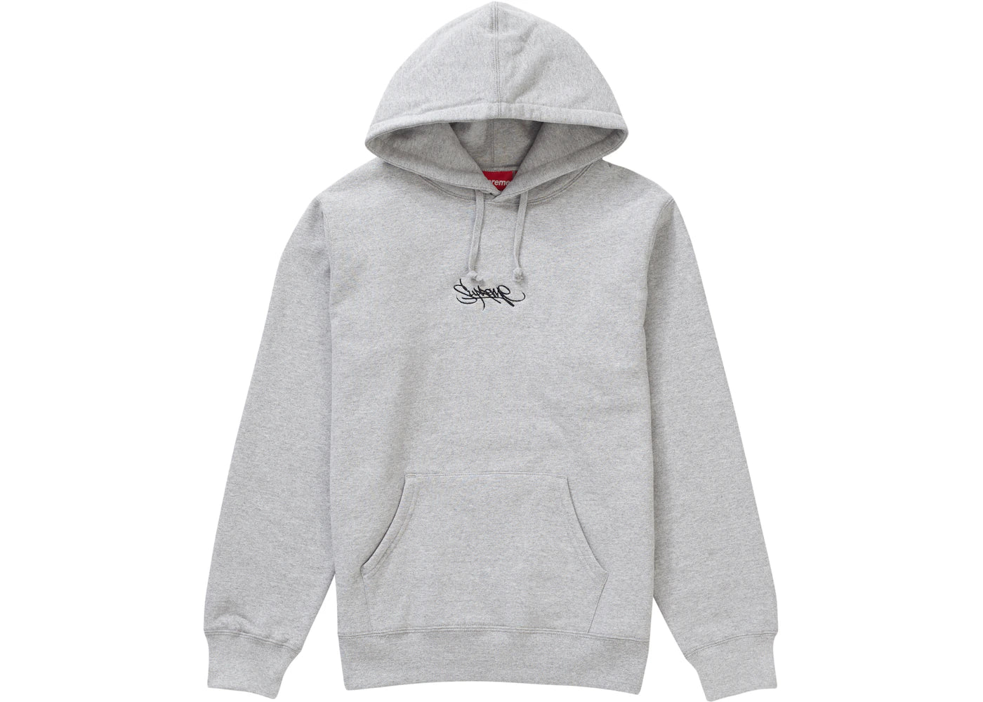 Supreme Tag Logo Hooded Sweatshirt Heather Grey