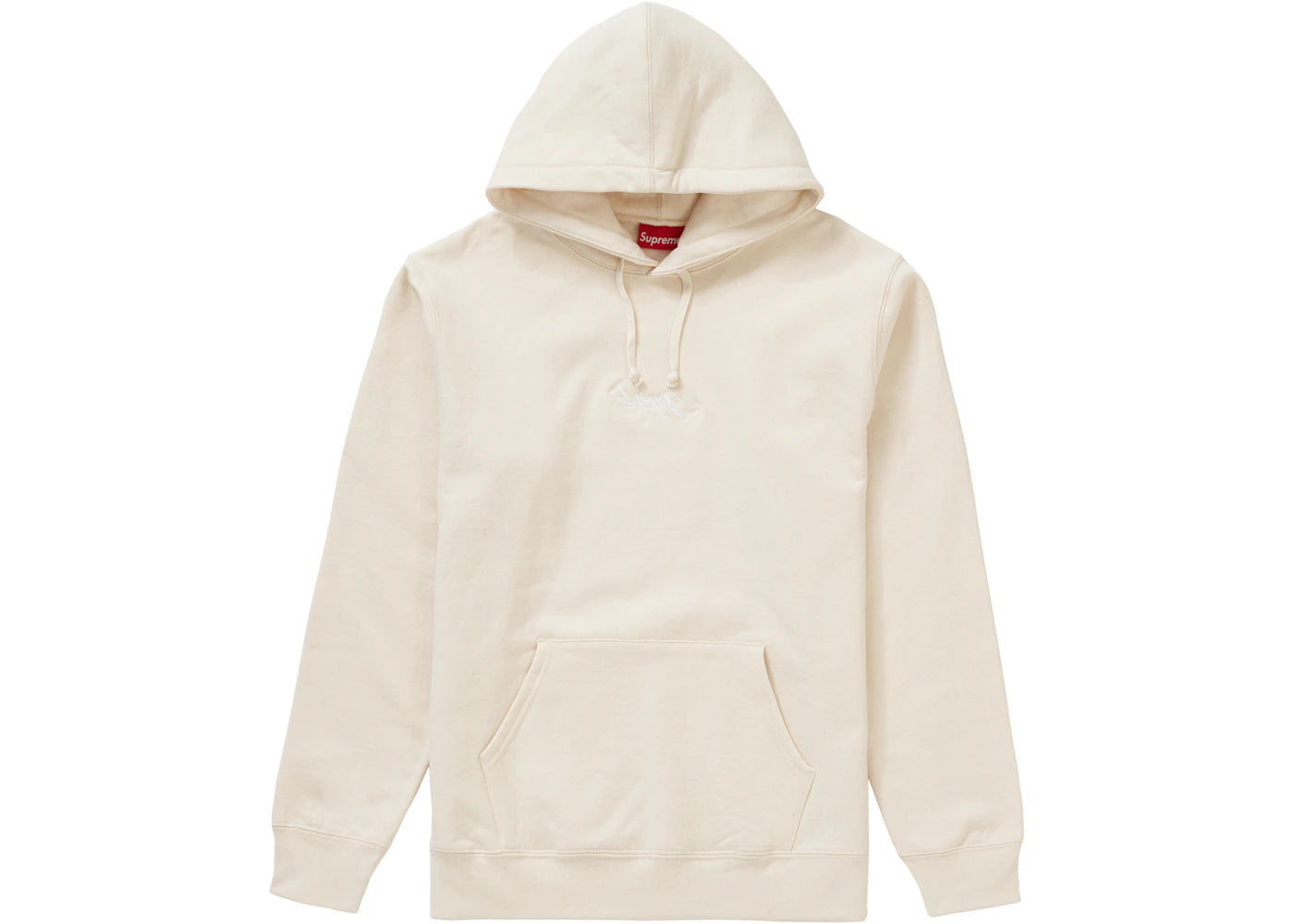 Supreme Tag Logo Hooded Sweatshirt Natural